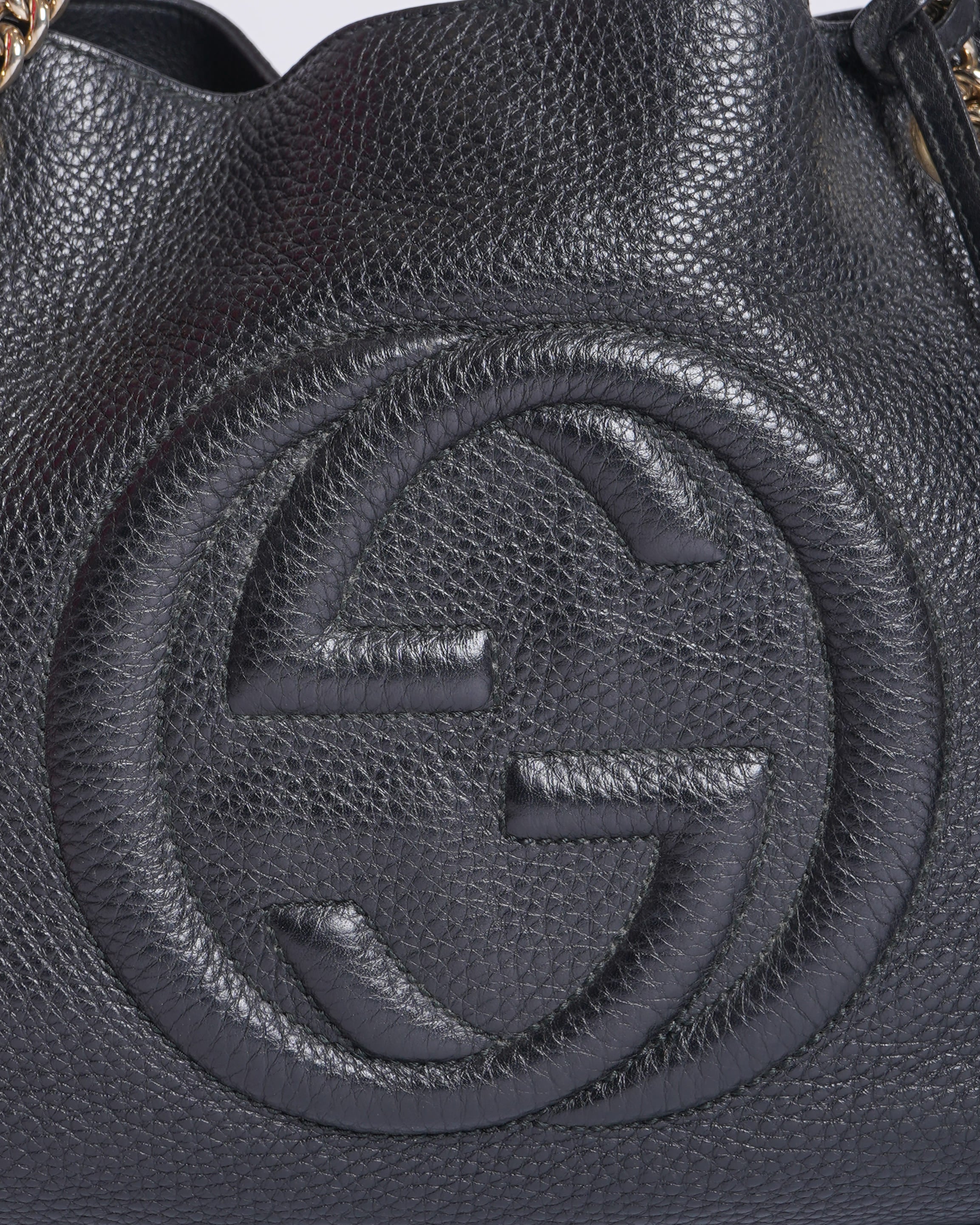 Gucci GG Black Leather Soho Tote Bag