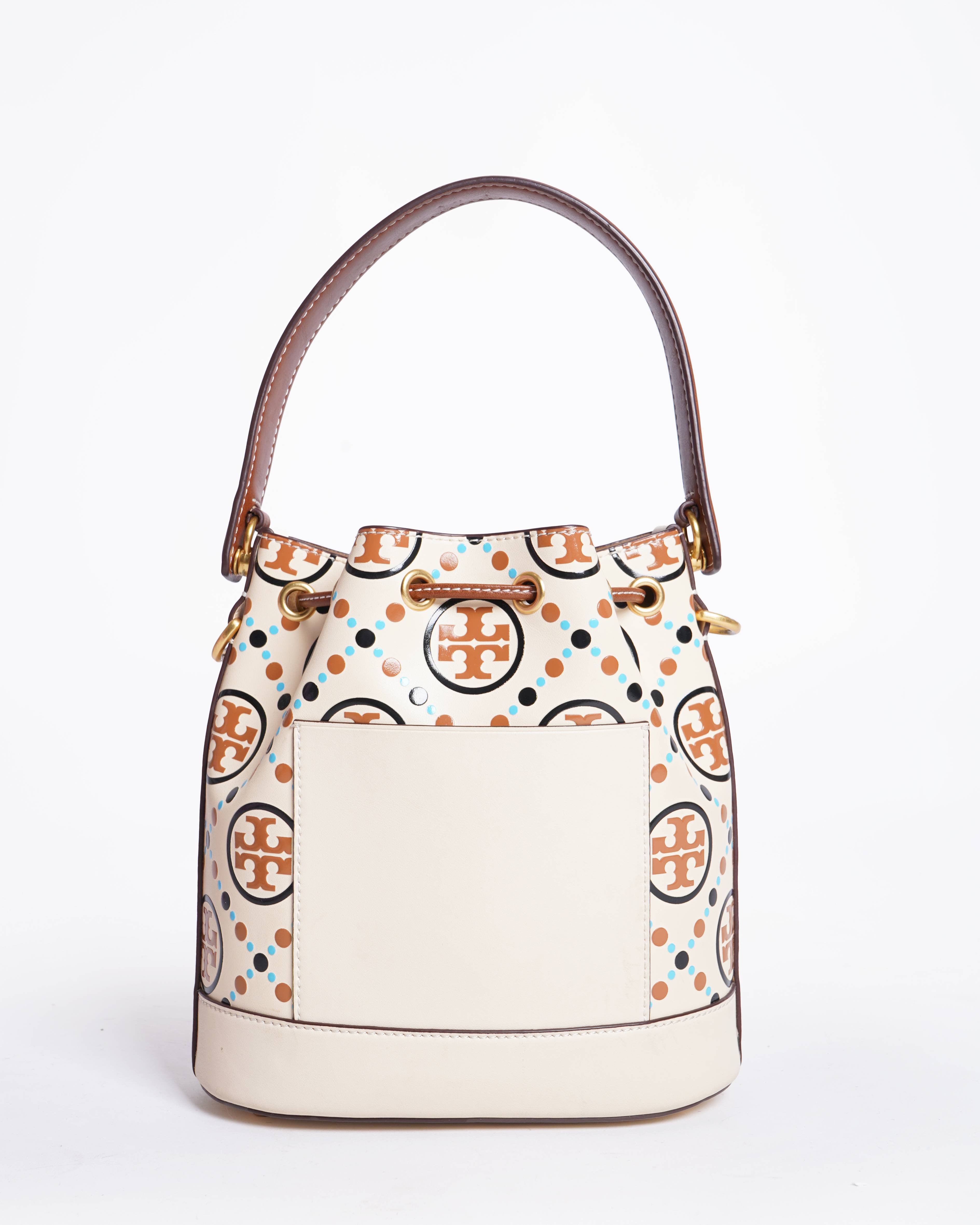 Tory Burch T Monogram Contrast Embossed Bucket Bag