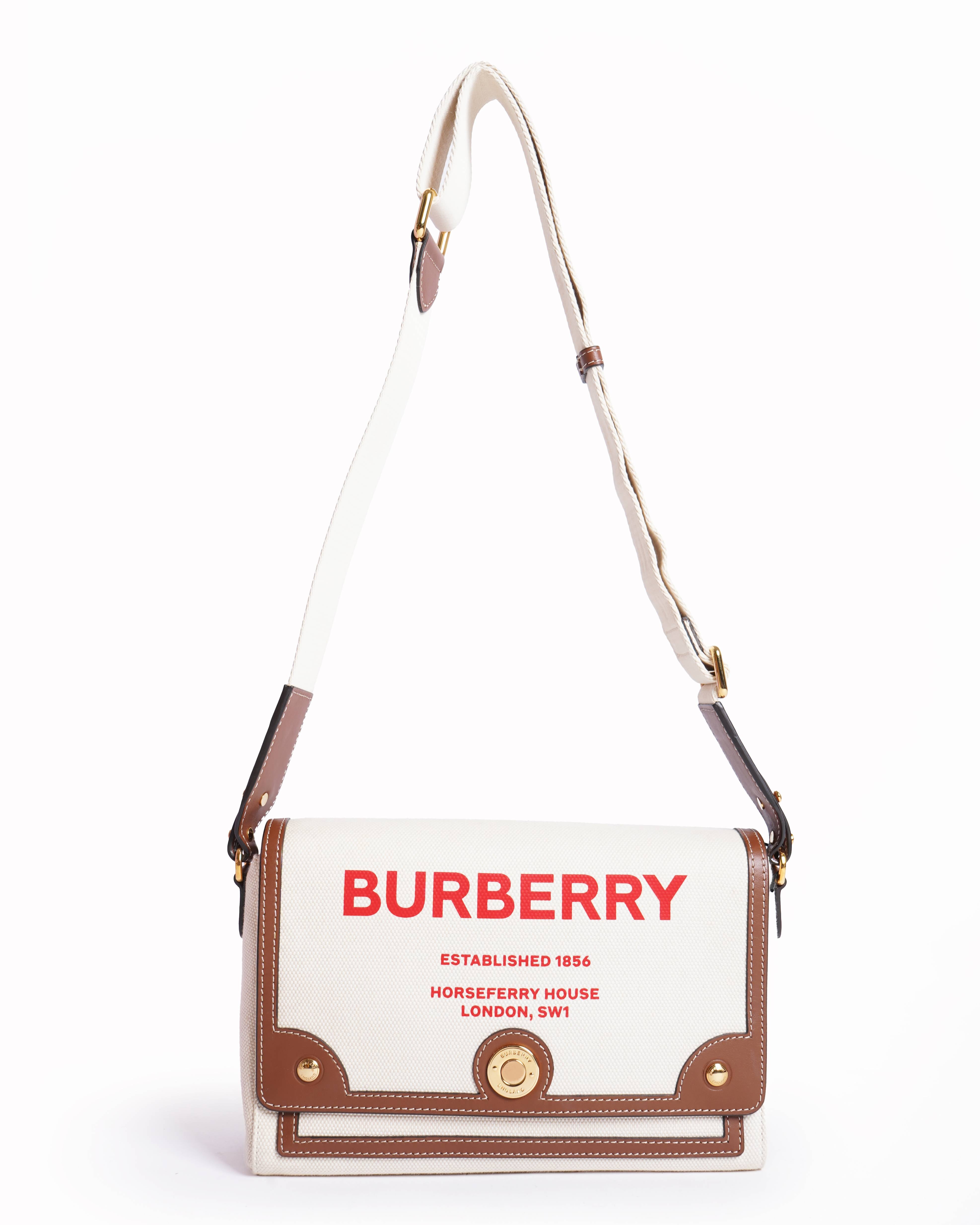 New Burberry Horseferry print canvas note crossbody bag