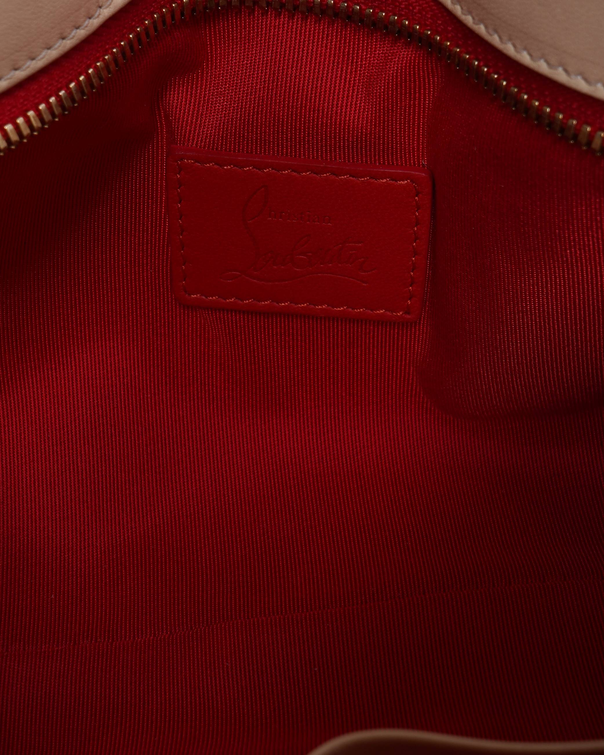 Christian Louboutin Cream & Red Leather Bow Clutch