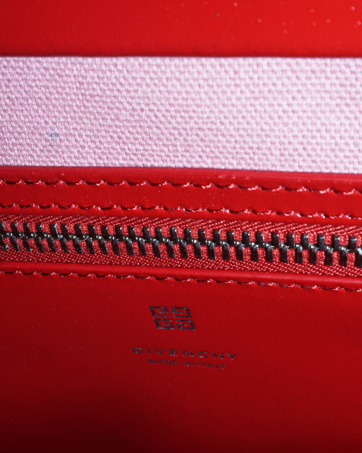 Givenchy Antigona Lock Red Top Handle Bag with Gold Padlock Charm