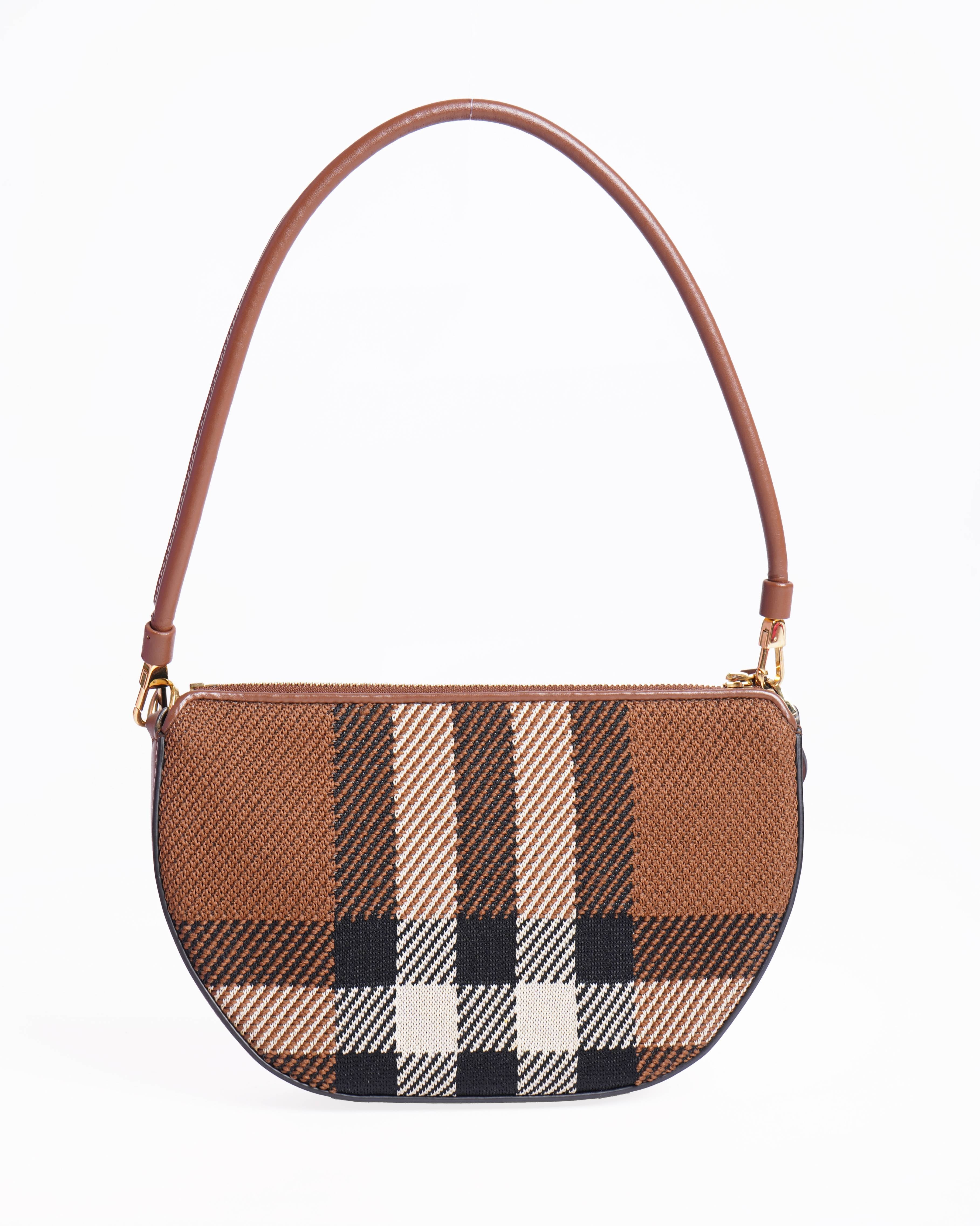 Burberry olympia knitted check shoulder bag