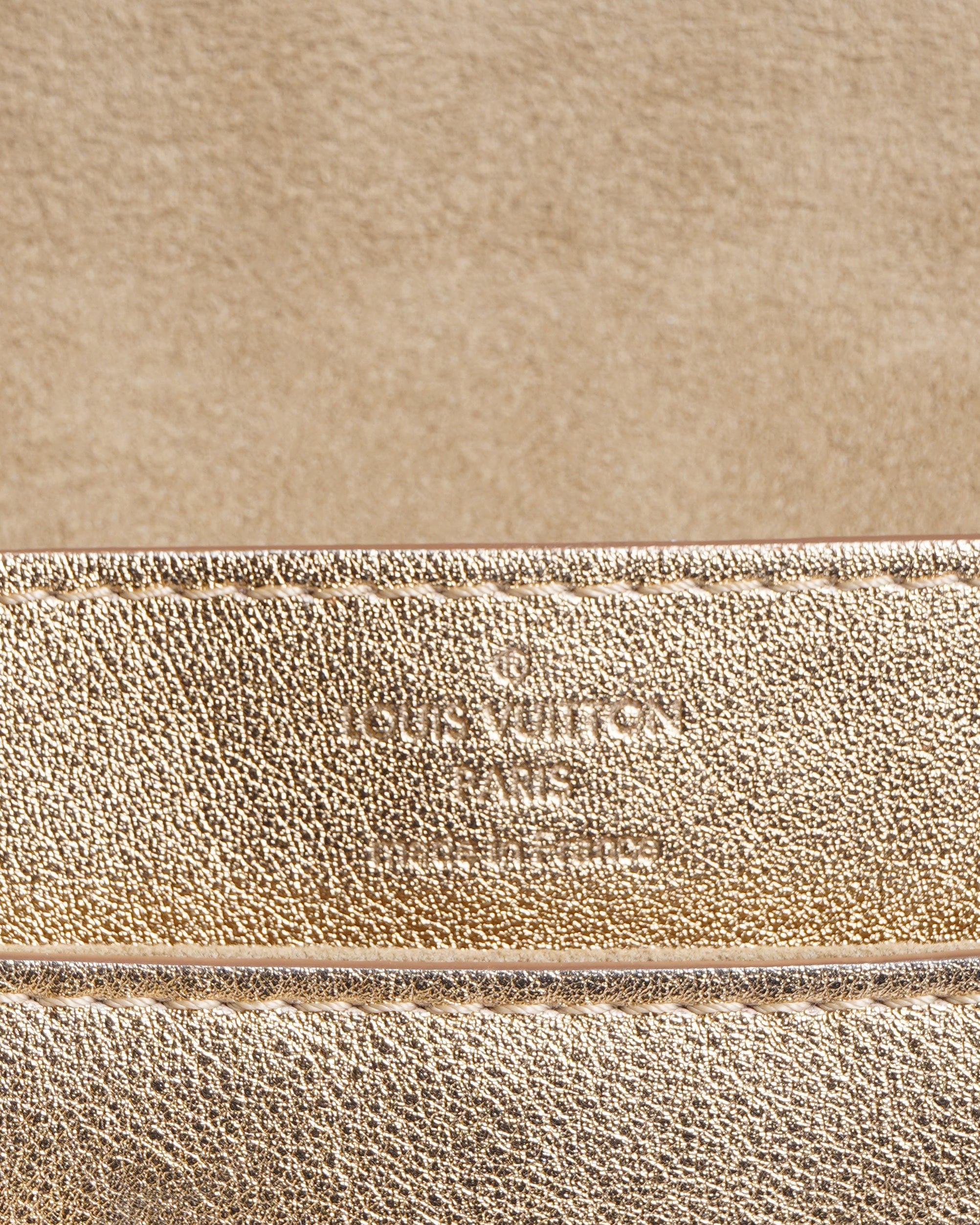 Authentic Pre-loved Louis Vuitton Neo Sobe Louise Gold Clutch | My