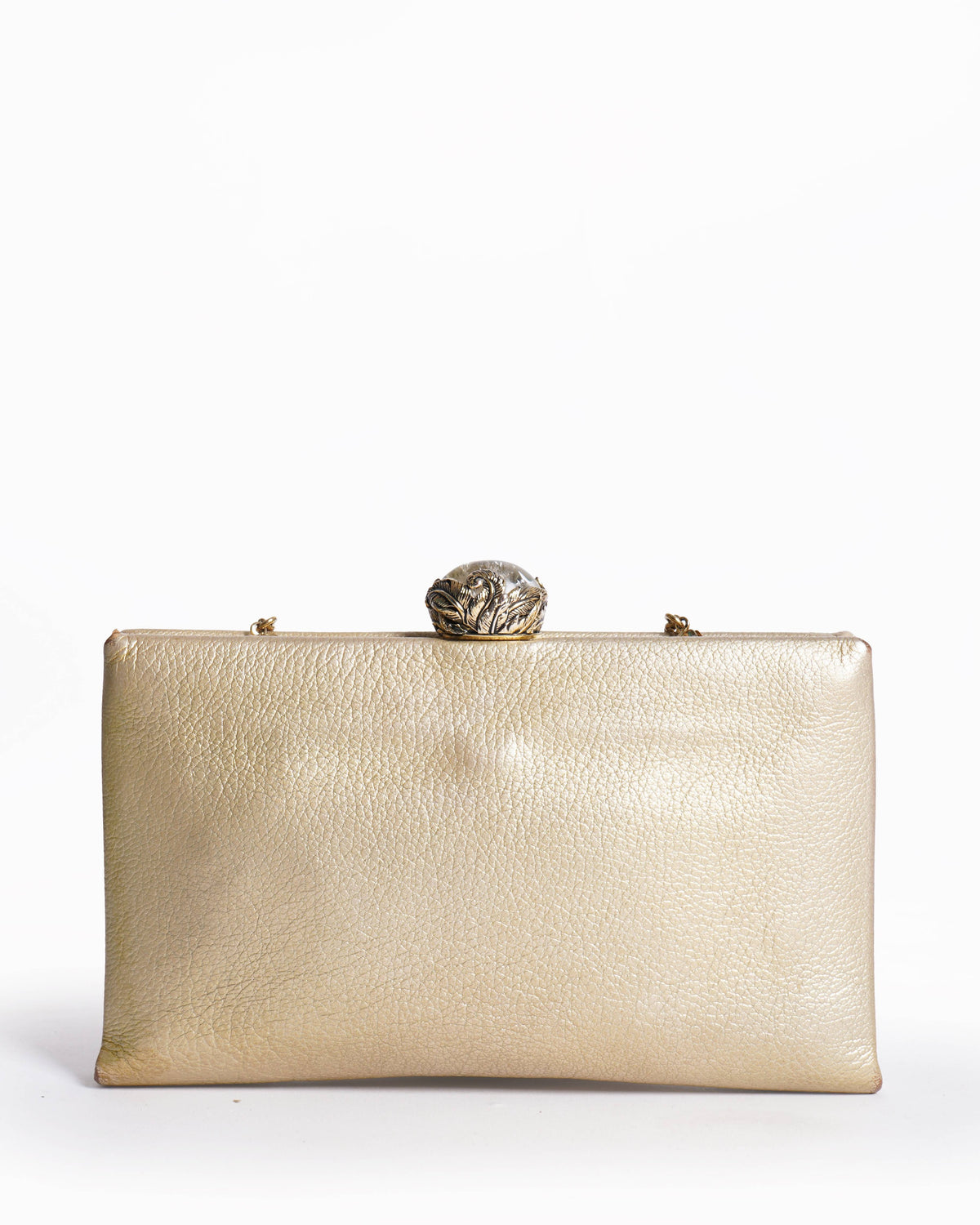 Roberto Cavalli golden chain clutch bag