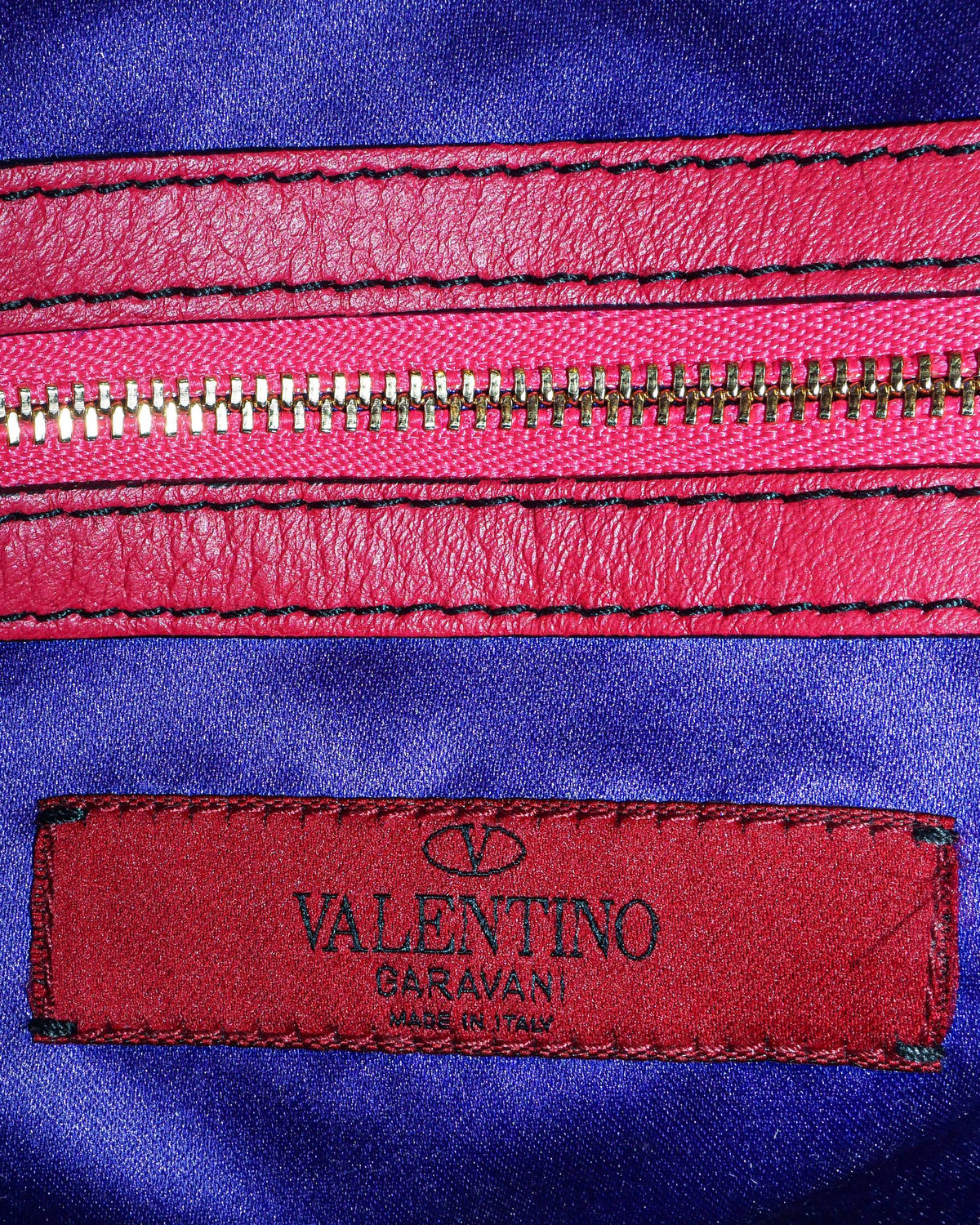 Valentino Petale Rose Fuschia Leather Dome Satchel