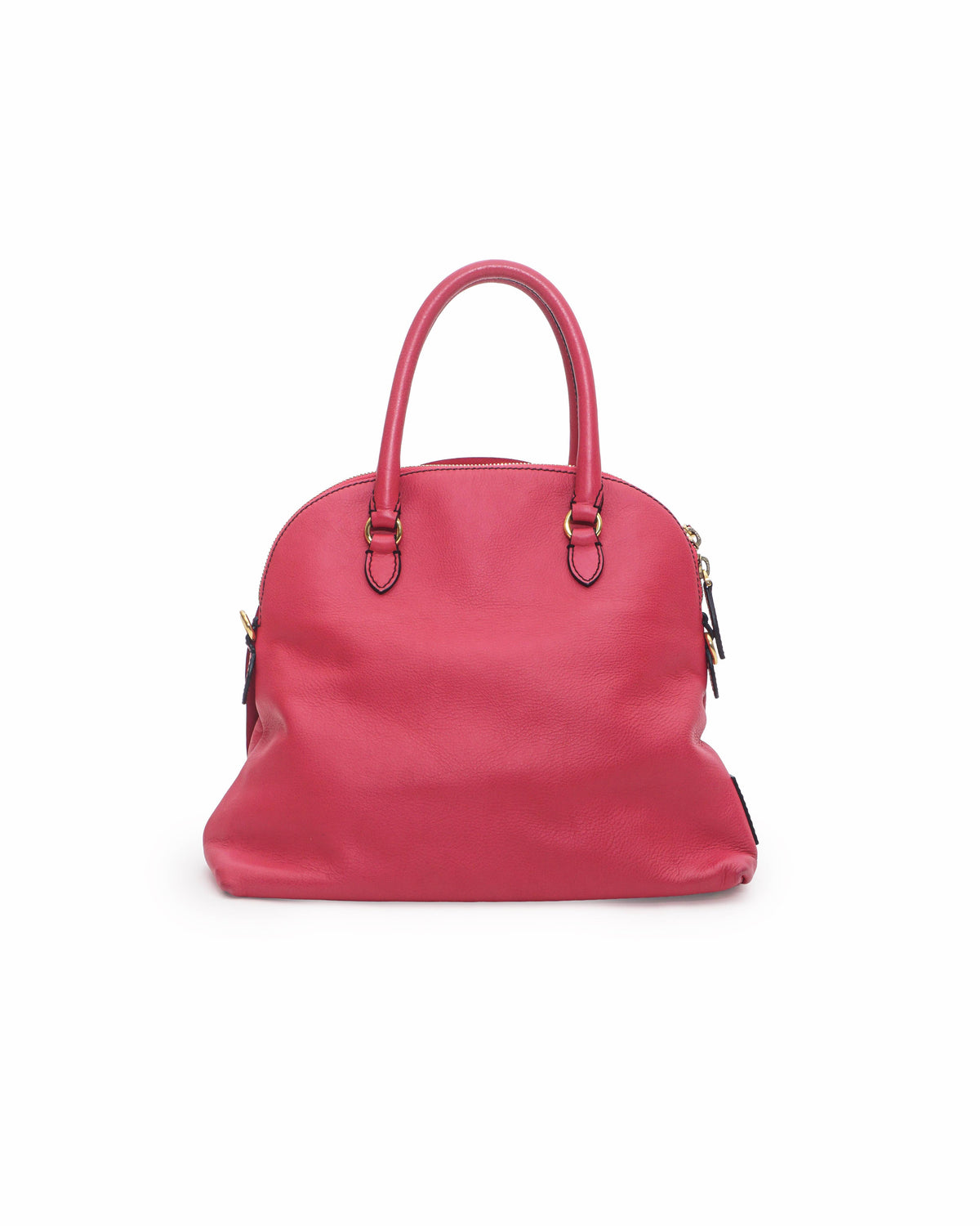 Valentino Petale Rose Fuschia Leather Dome Satchel