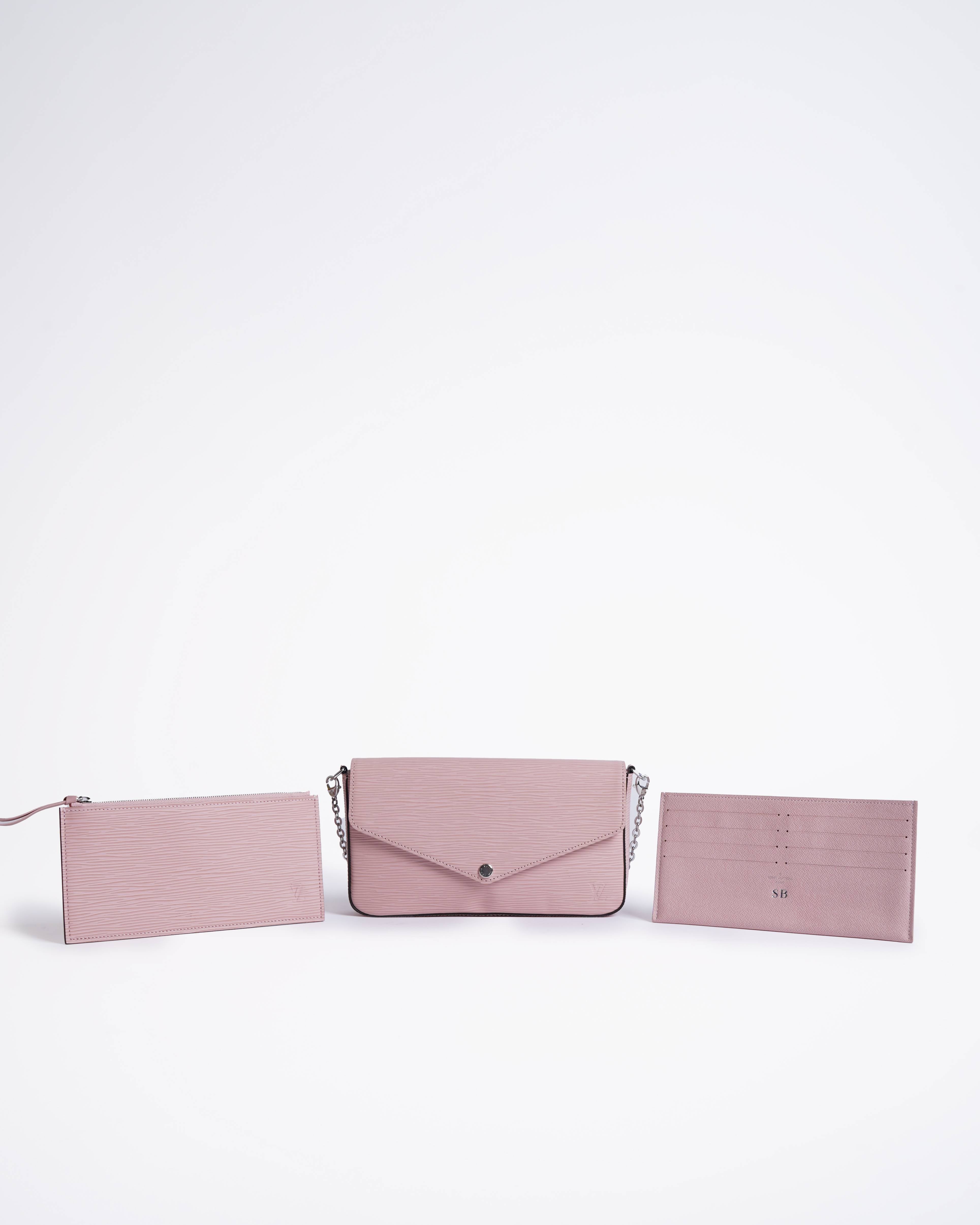 Louis vuitton rose ballerine felicie in epi leather crossbody bag