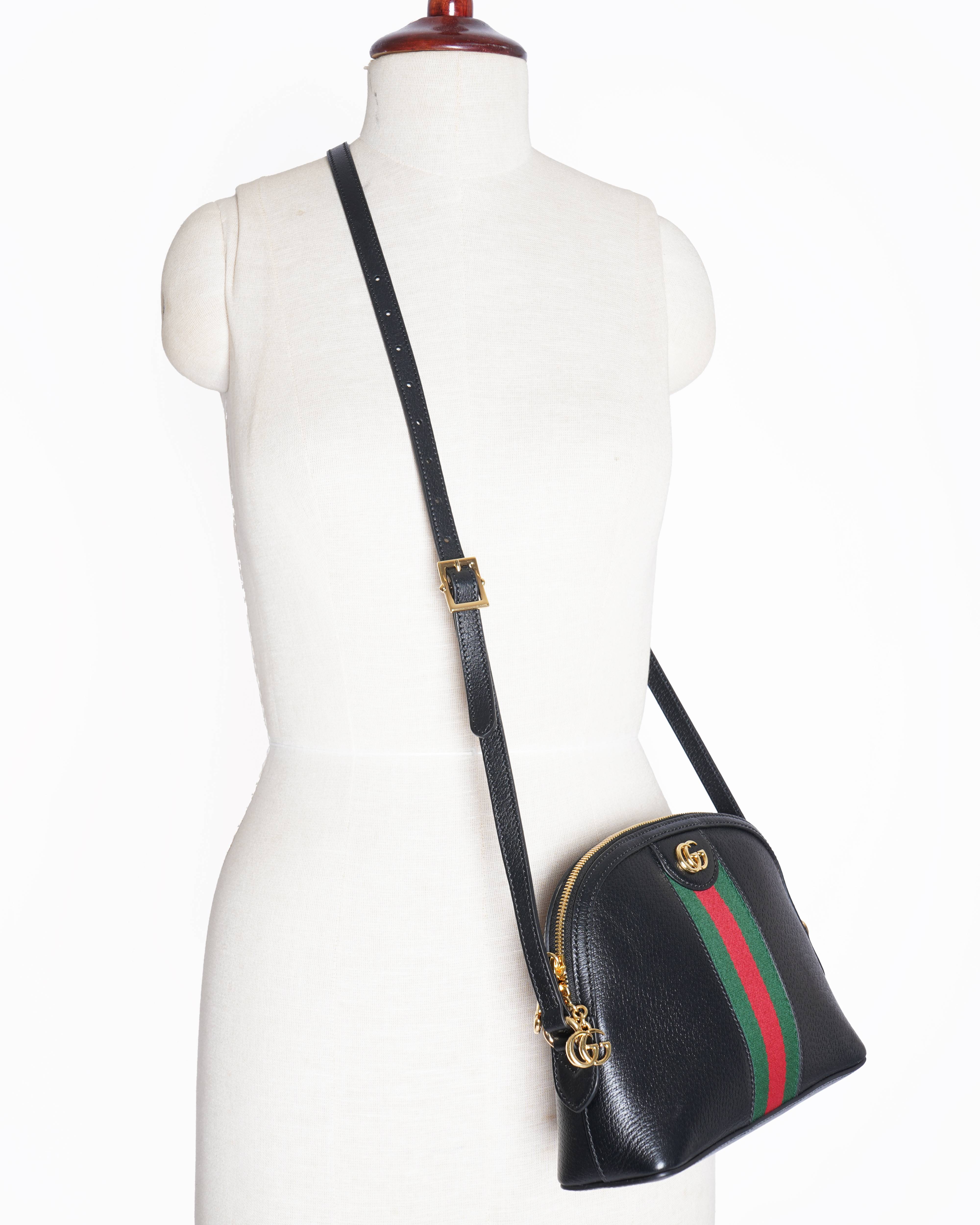 New Gucci ophidia dome shoulder bag in black