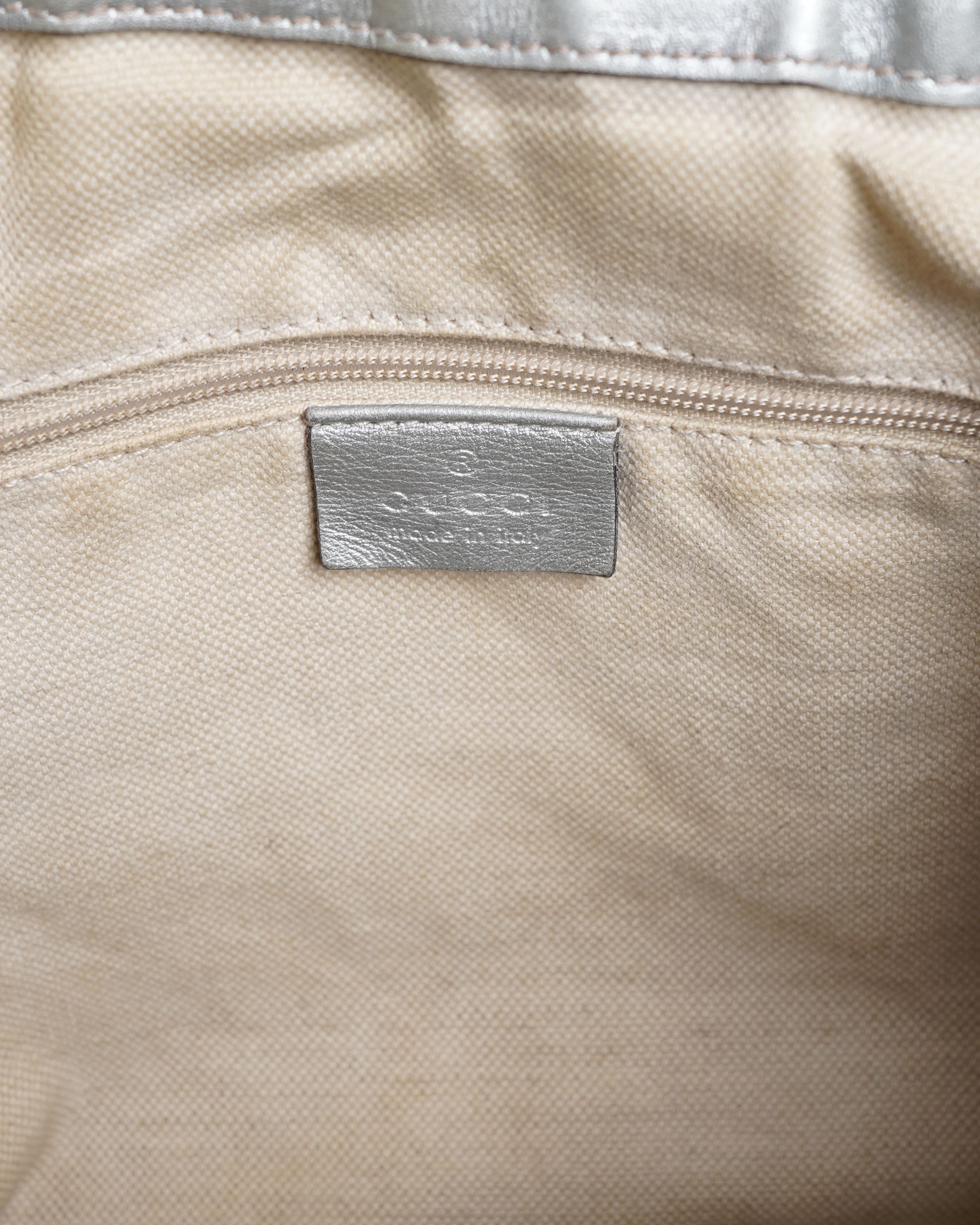 Gucci Guccissima Sukey Medium Shoulder Bag In Silver