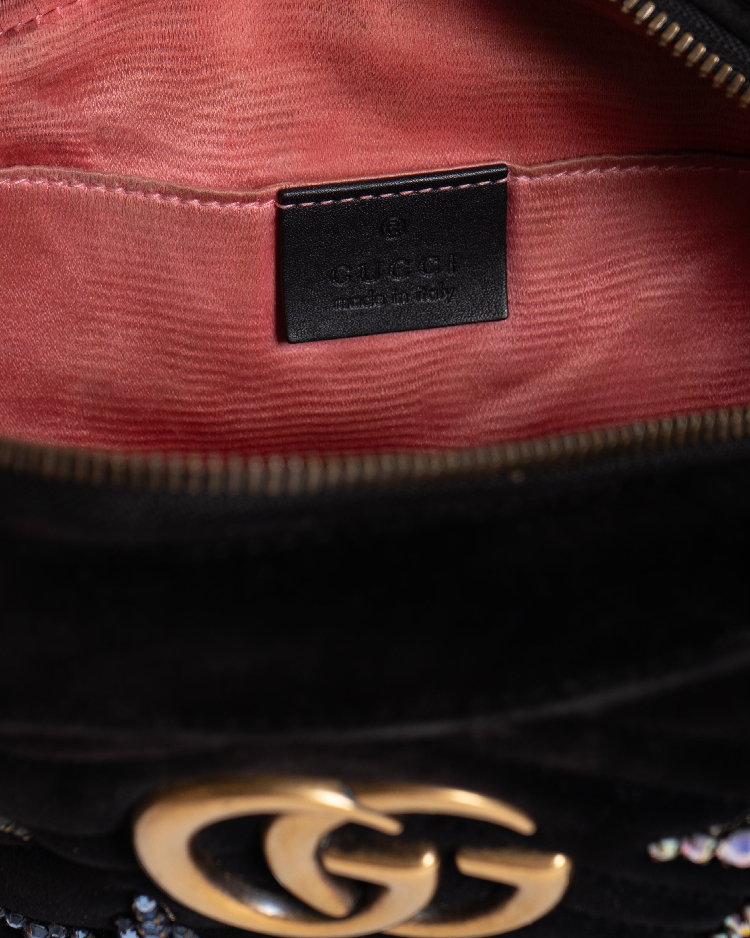 Gucci GG Marmont Crystal Star Crossbody Bag In Velvet