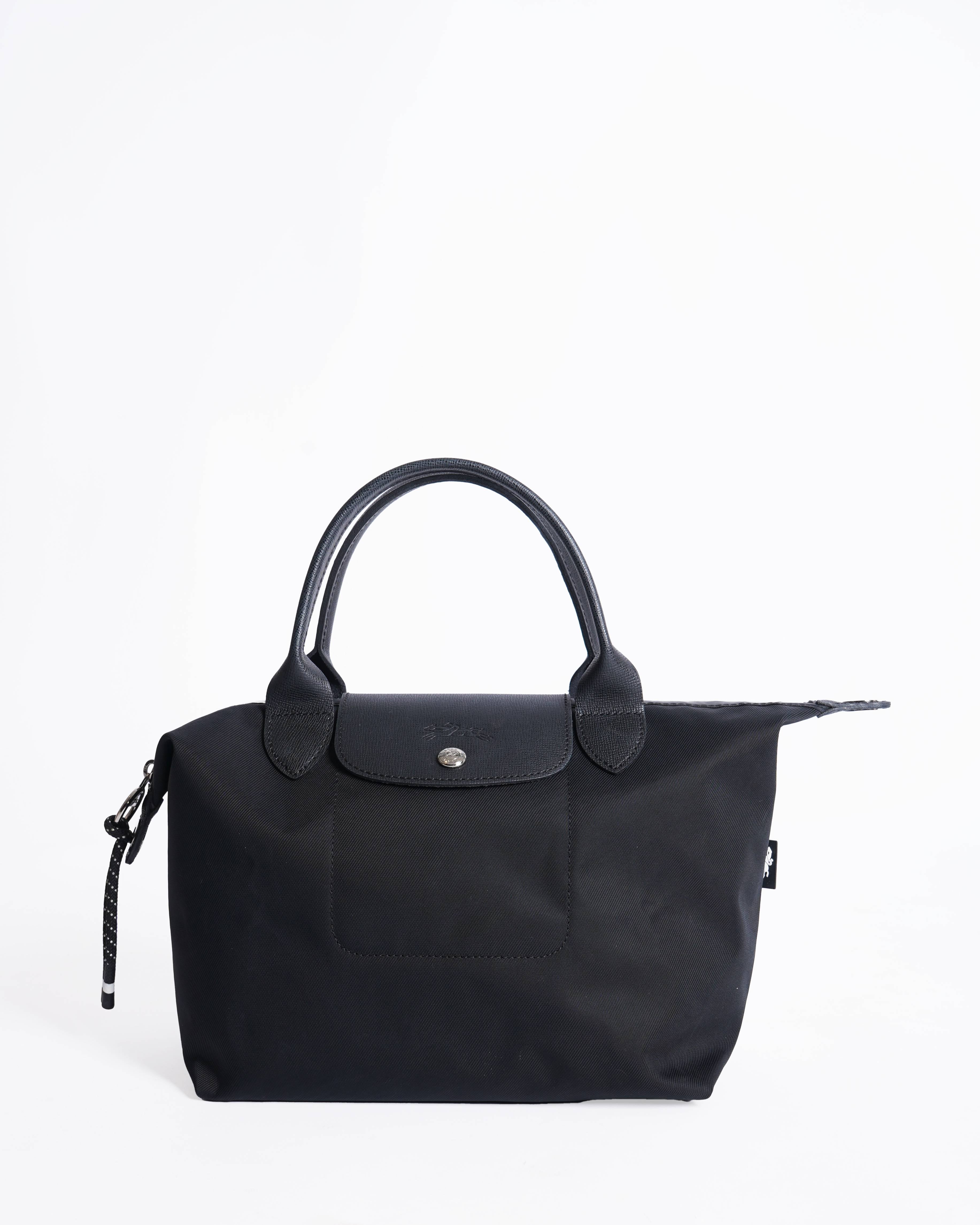Longchamp Noir Le Pliage Energy Recycled Canvas Handbag