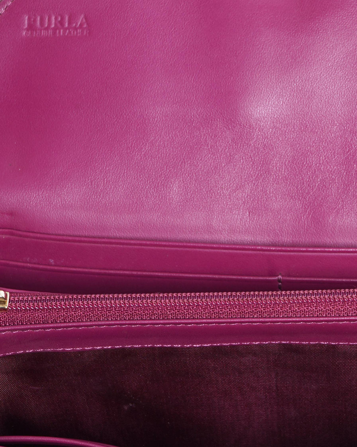 Furla Burgundy Leather Bow Clutch