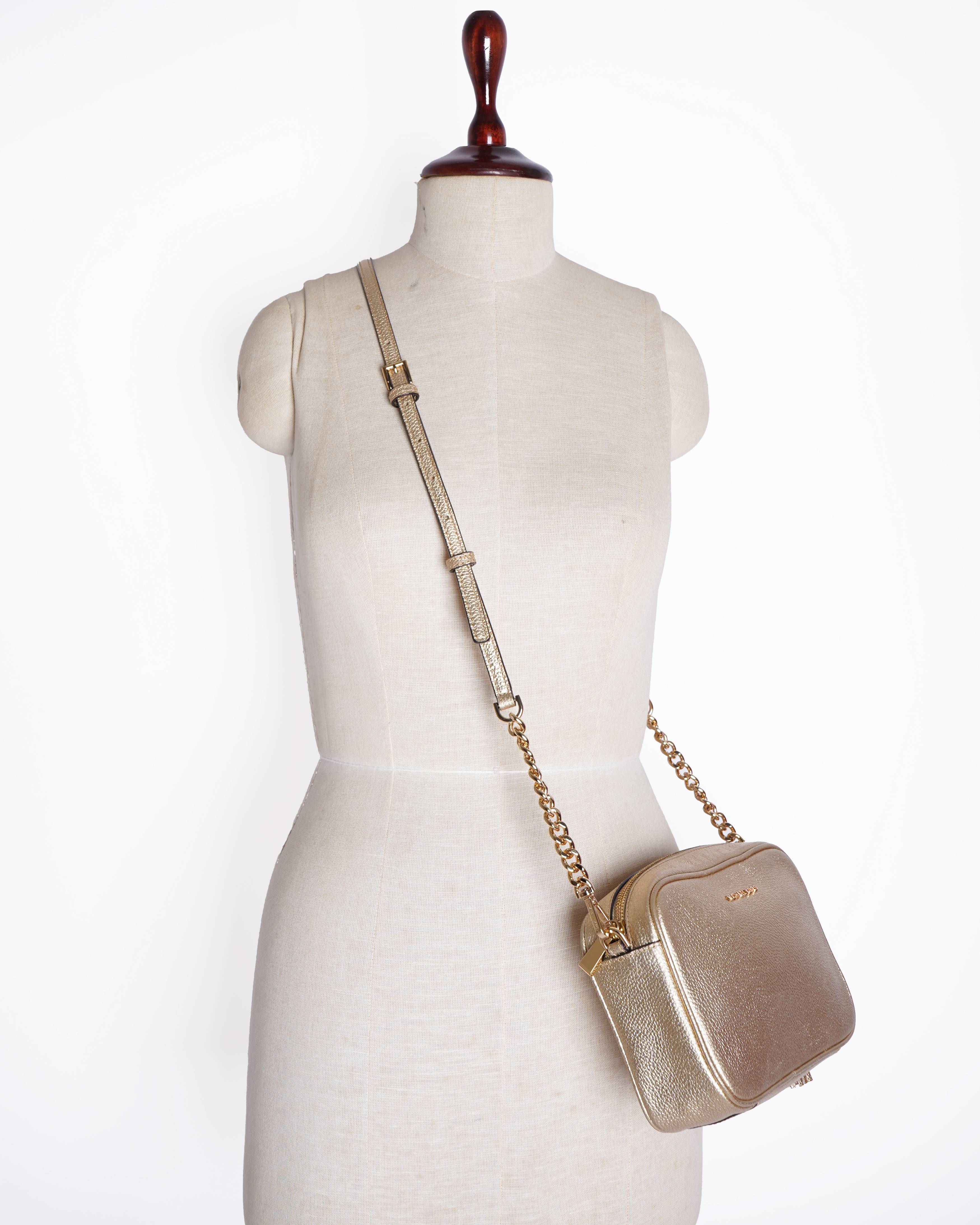 Michael Kors Ginny Metallic Leather Crossbody