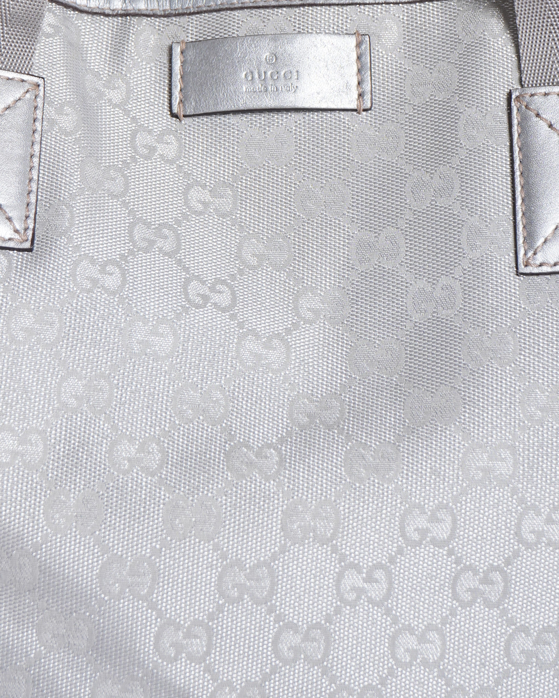 Gucci Silver GG Canvas Travel Bag Silver