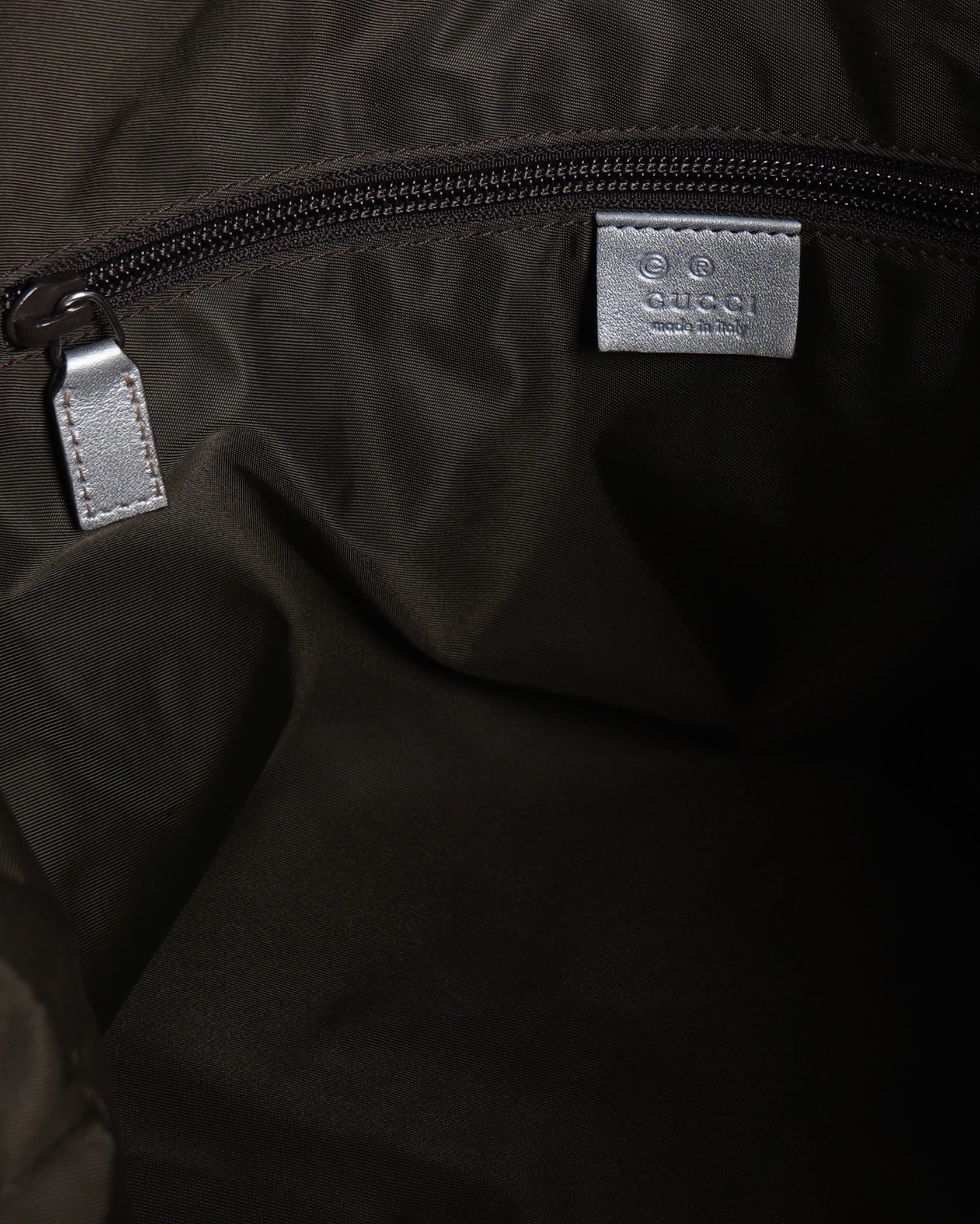 Gucci Silver GG Canvas Travel Bag Silver
