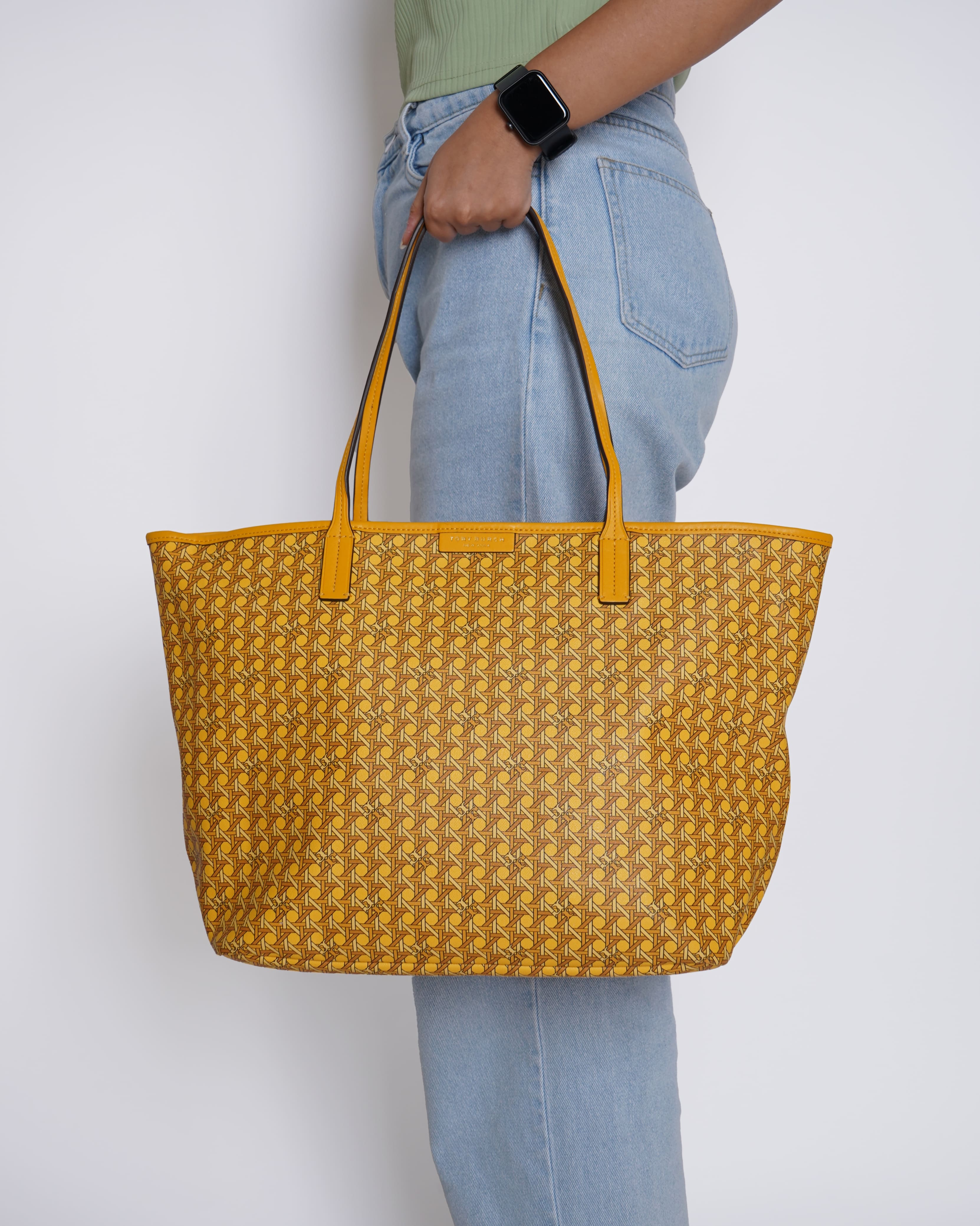 Tory burch ever ready zip tote bag in yellow