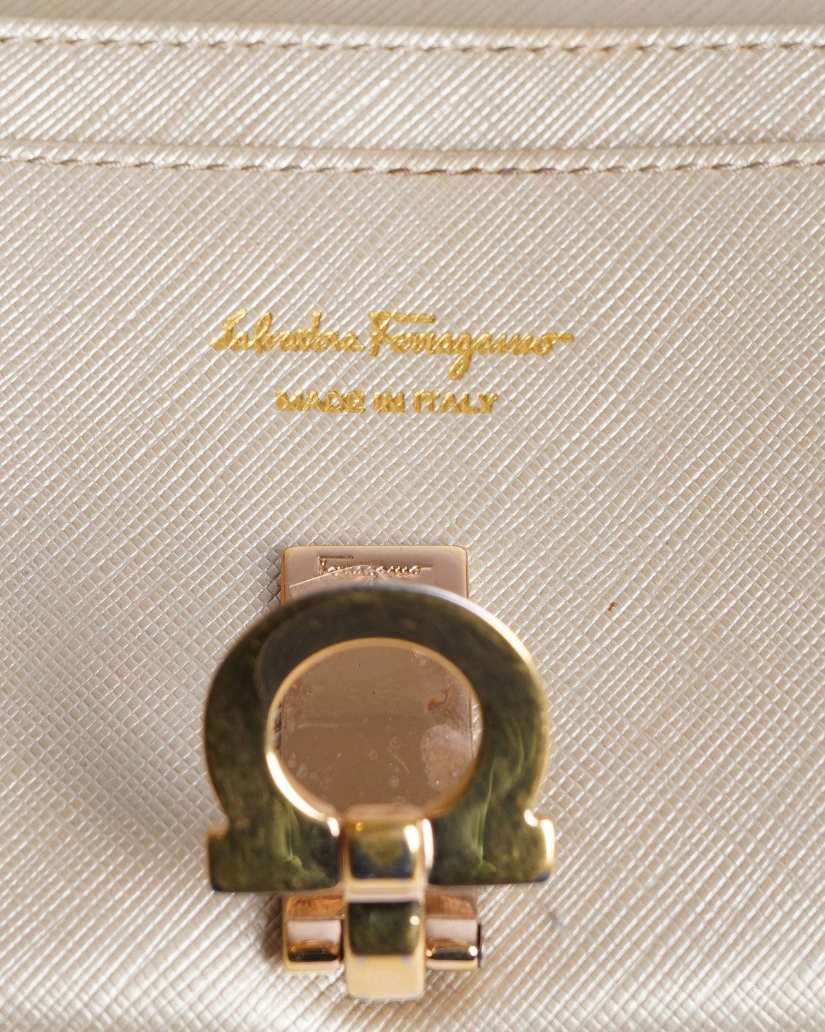 Salvatore Ferragamo Wallet In Gold Tone
