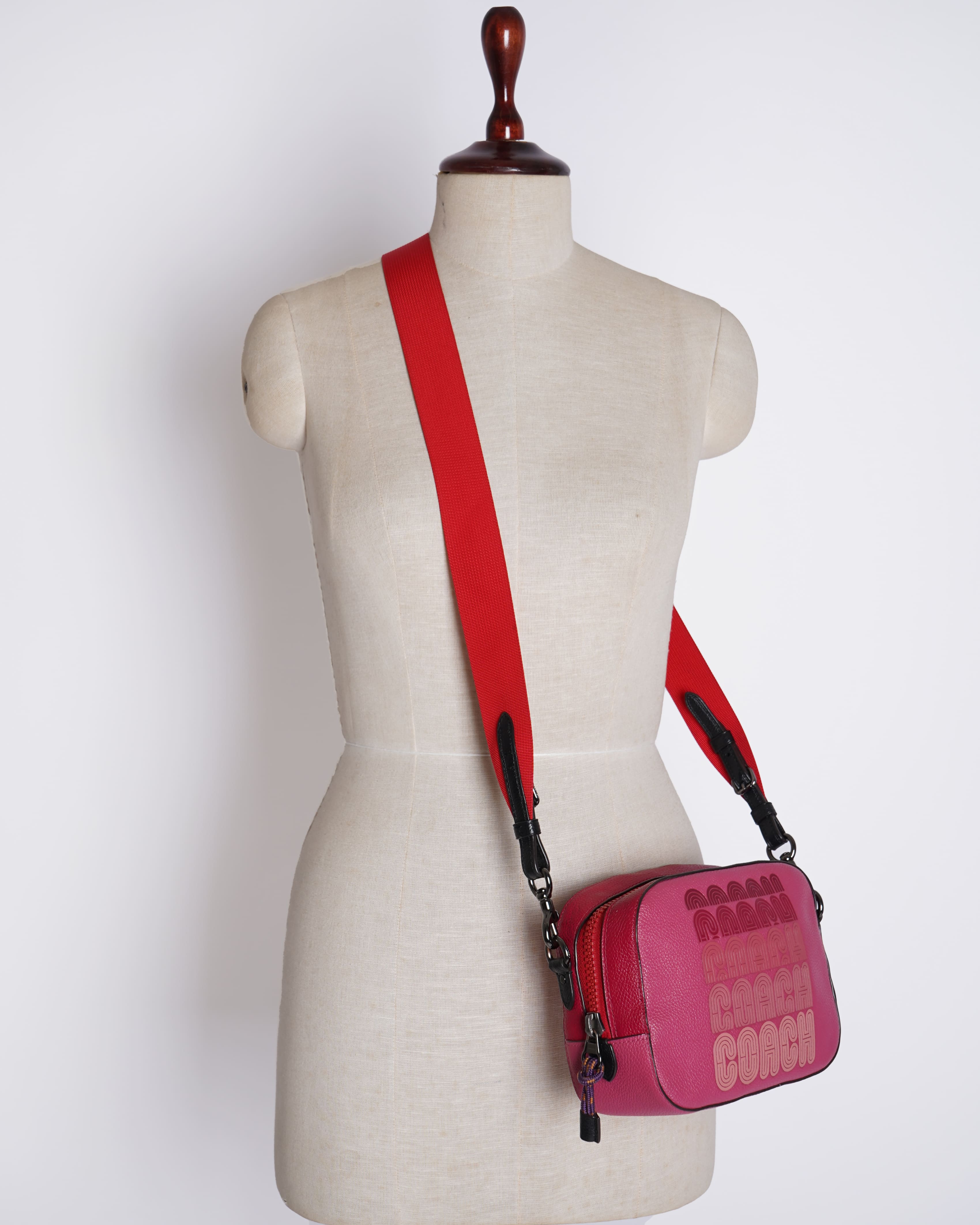 Coach Camera bag with coach print in Pink