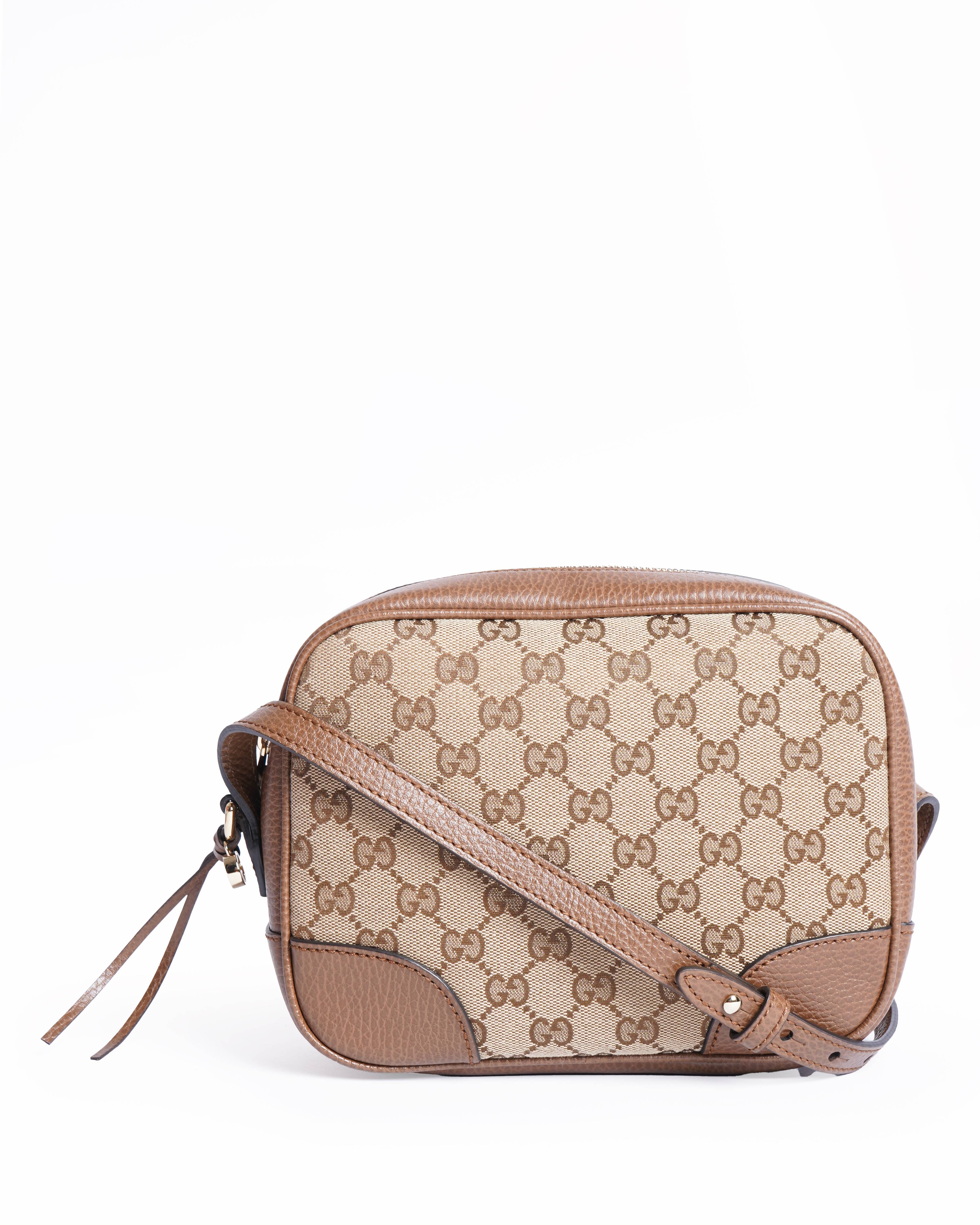 Gucci Brown/Beige GG Canvas and Leather Bree Crossbody Bag