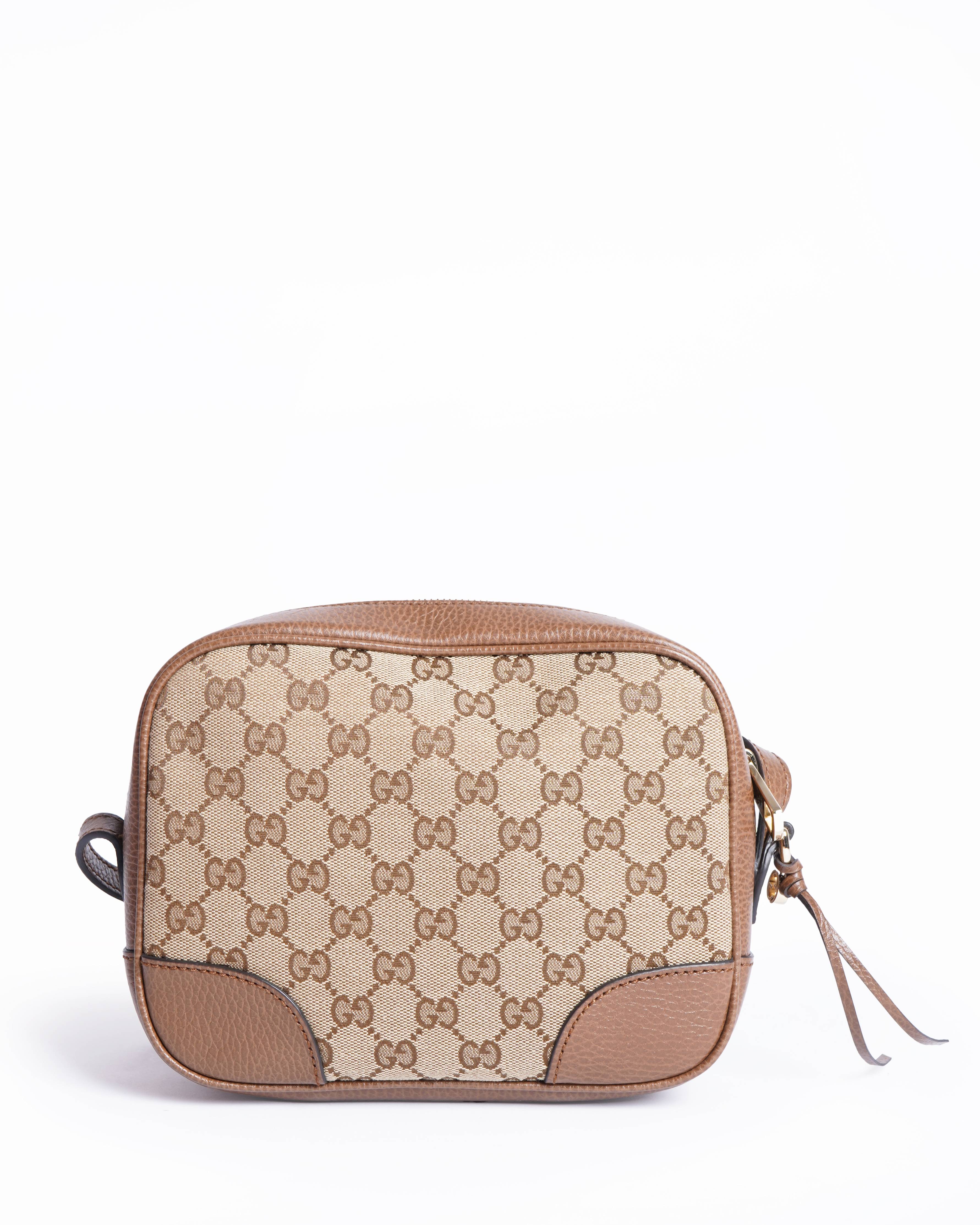 Gucci Brown/Beige GG Canvas and Leather Bree Crossbody Bag