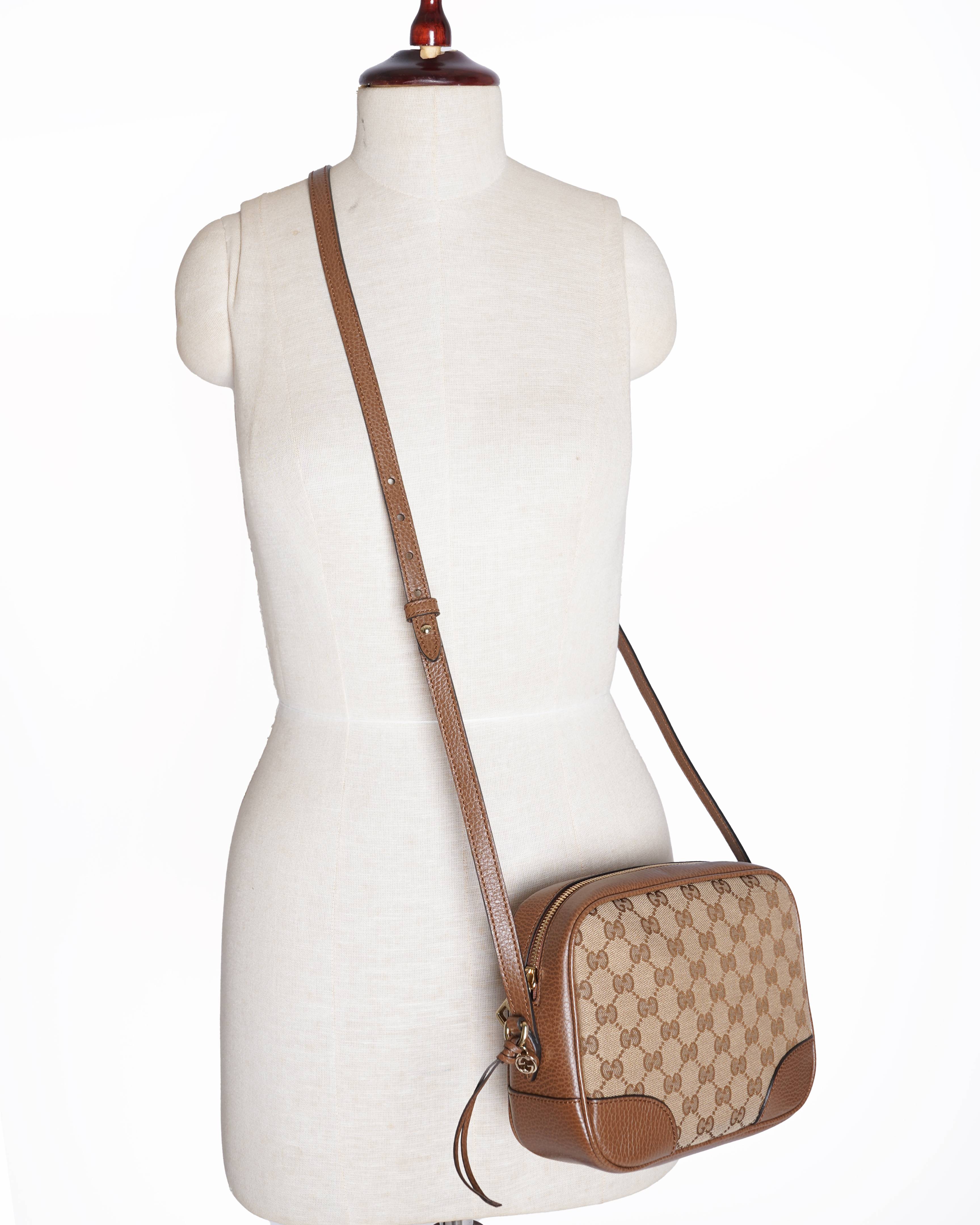 Gucci Brown/Beige GG Canvas and Leather Bree Crossbody Bag