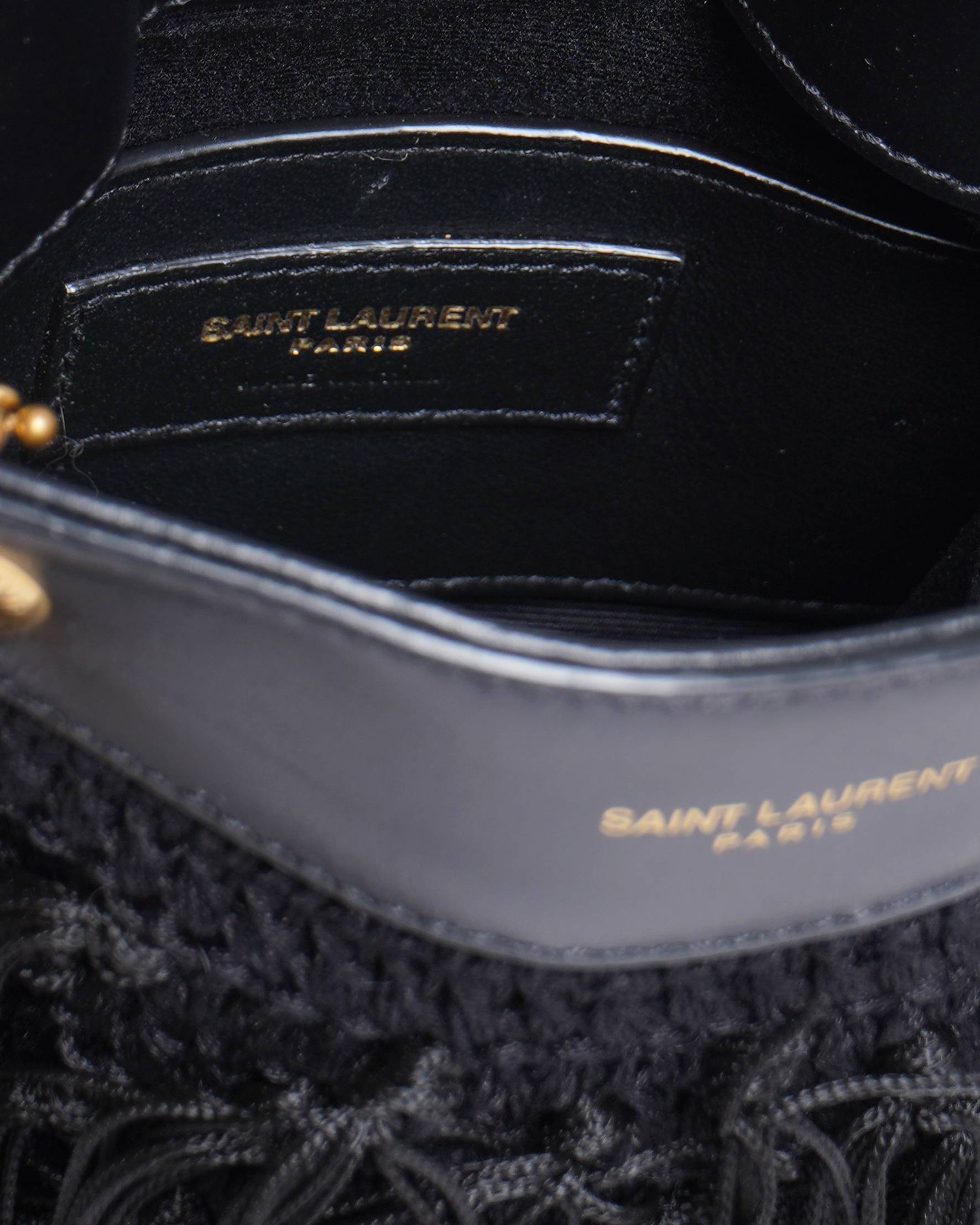 New Saint laurent grace fringe Crochet shoulder bag