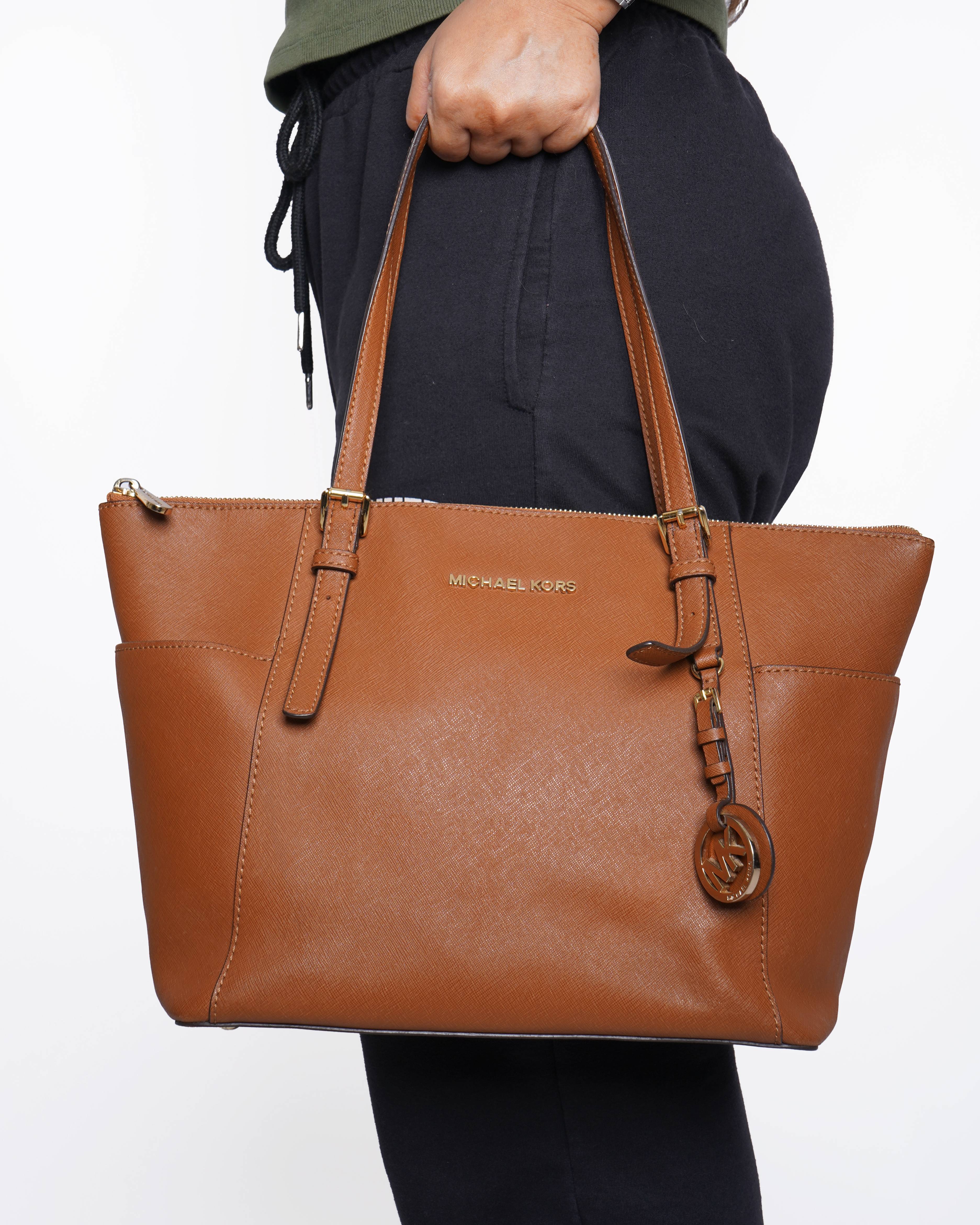 Michael Kors Brown saffiano leather tote bag