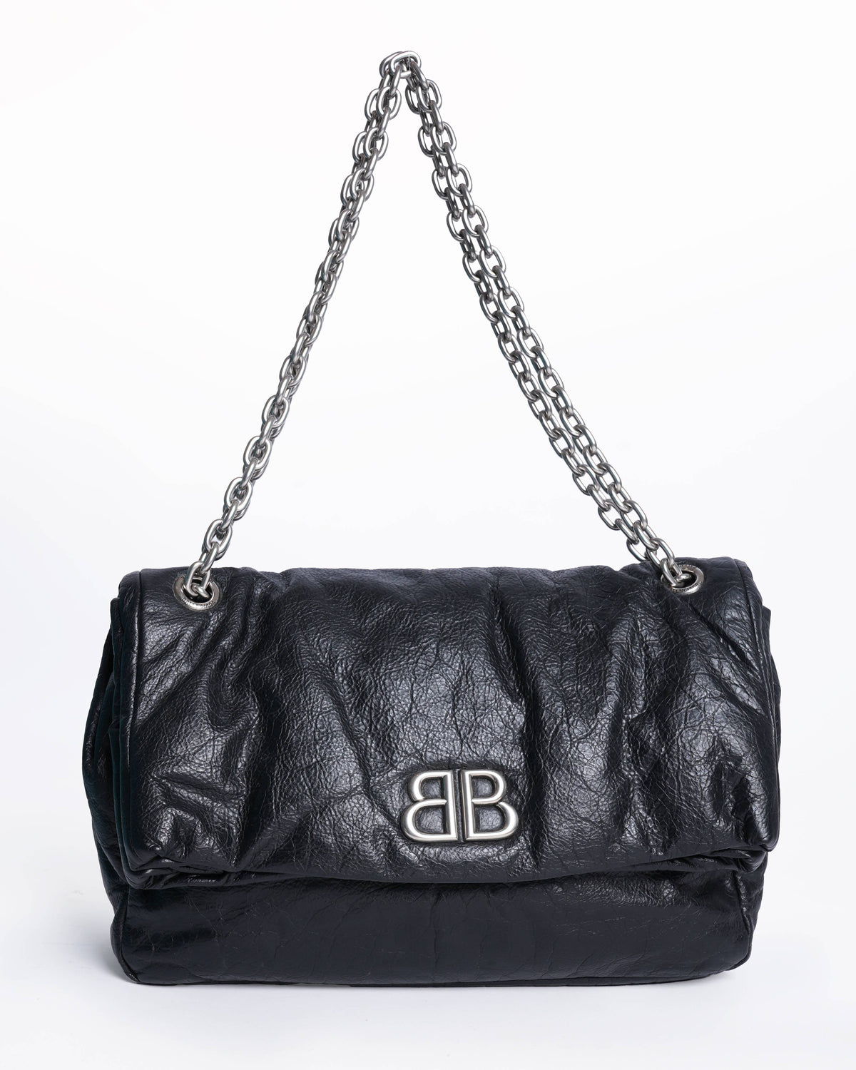 Balenciaga monaco chain strap shoulder bag in black