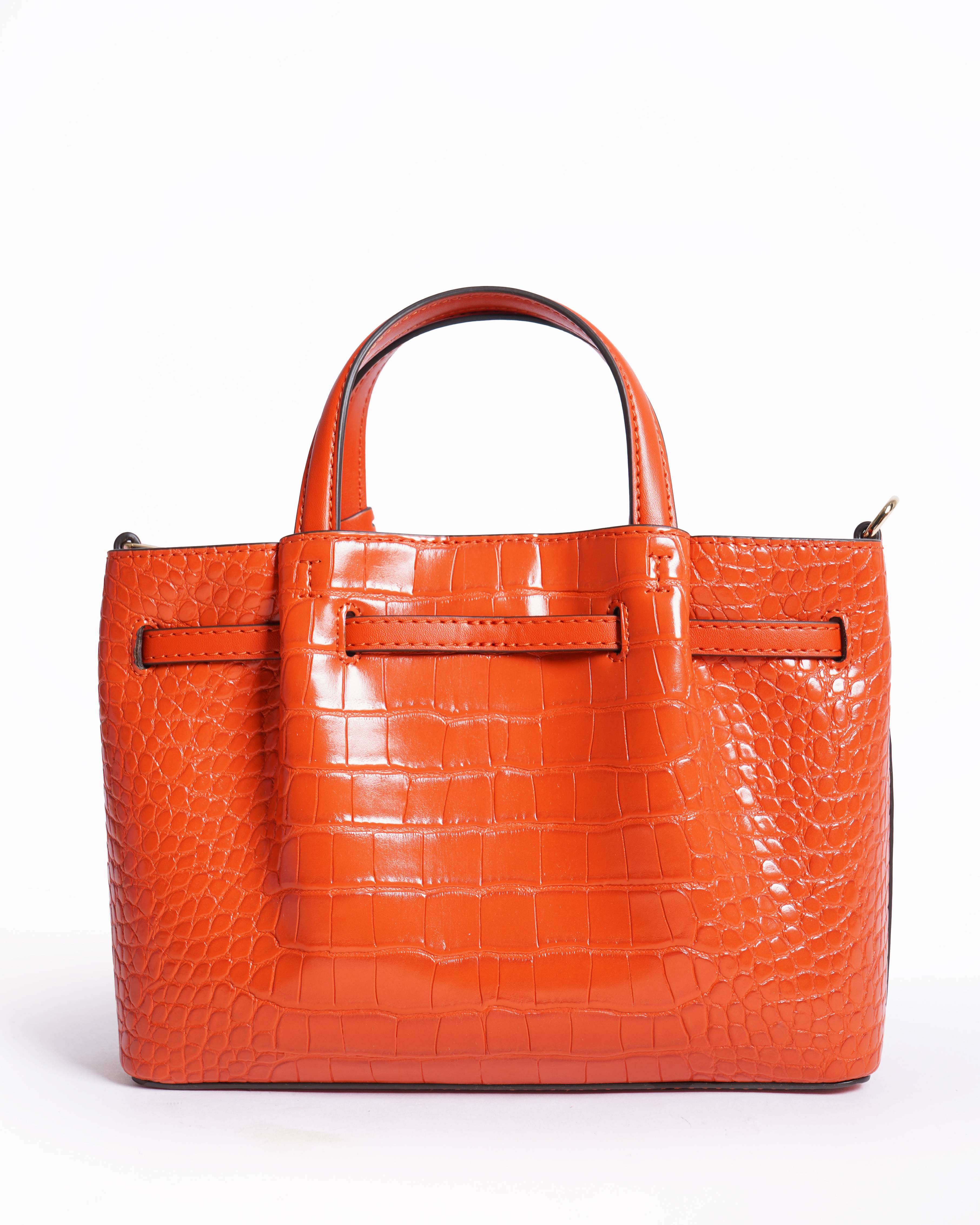 New Michael Kors Carson Small Crocodile Embossed Satchel Bag