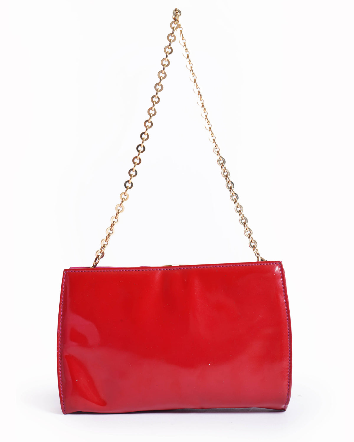 Salvatore ferragamo patent leather vara bow clutch