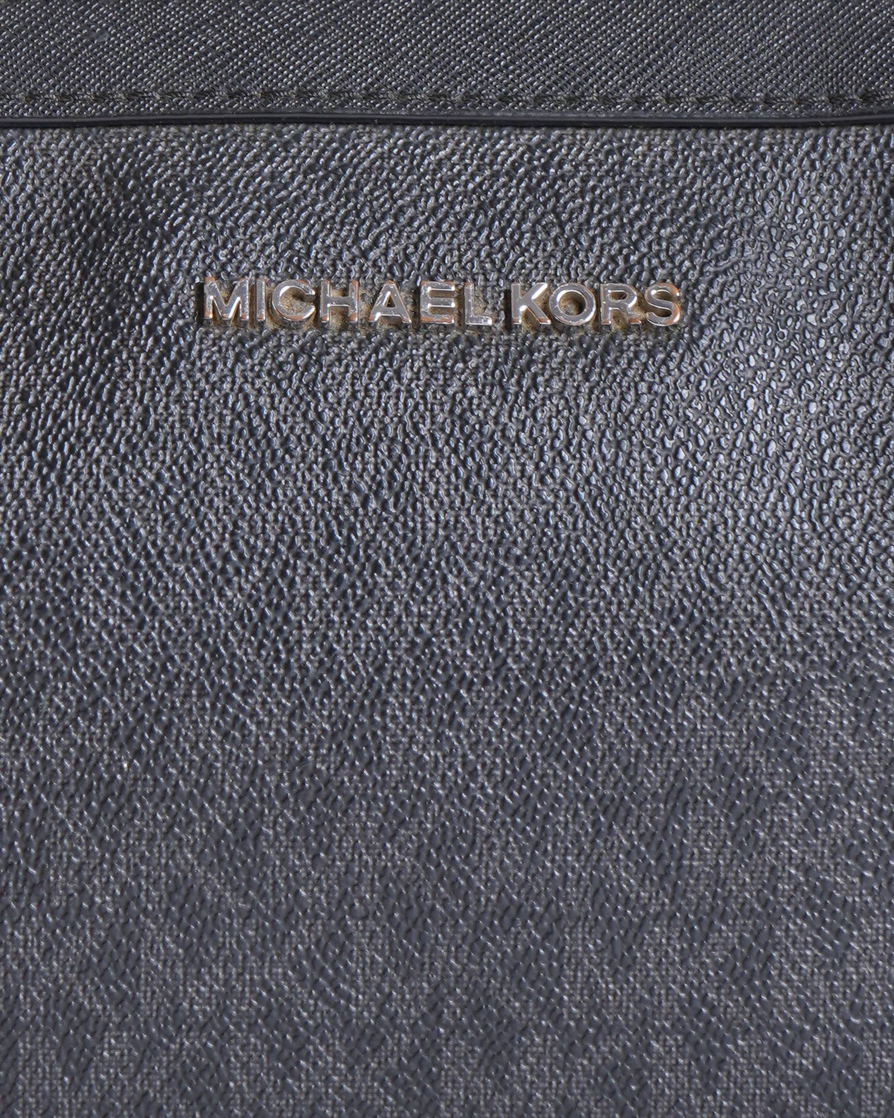 Michael Kors Monogram Crossbody Bag In Black