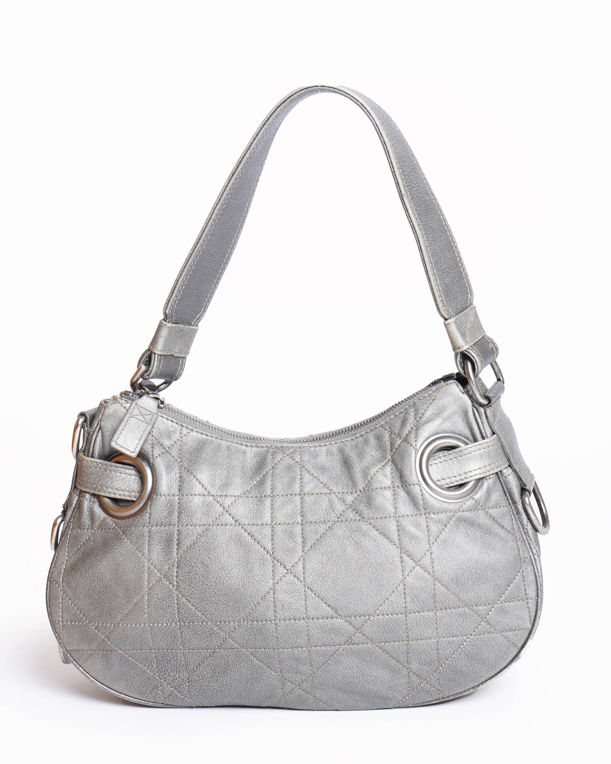 Vintage Christian Dior Cannage Leather Hobo Bag