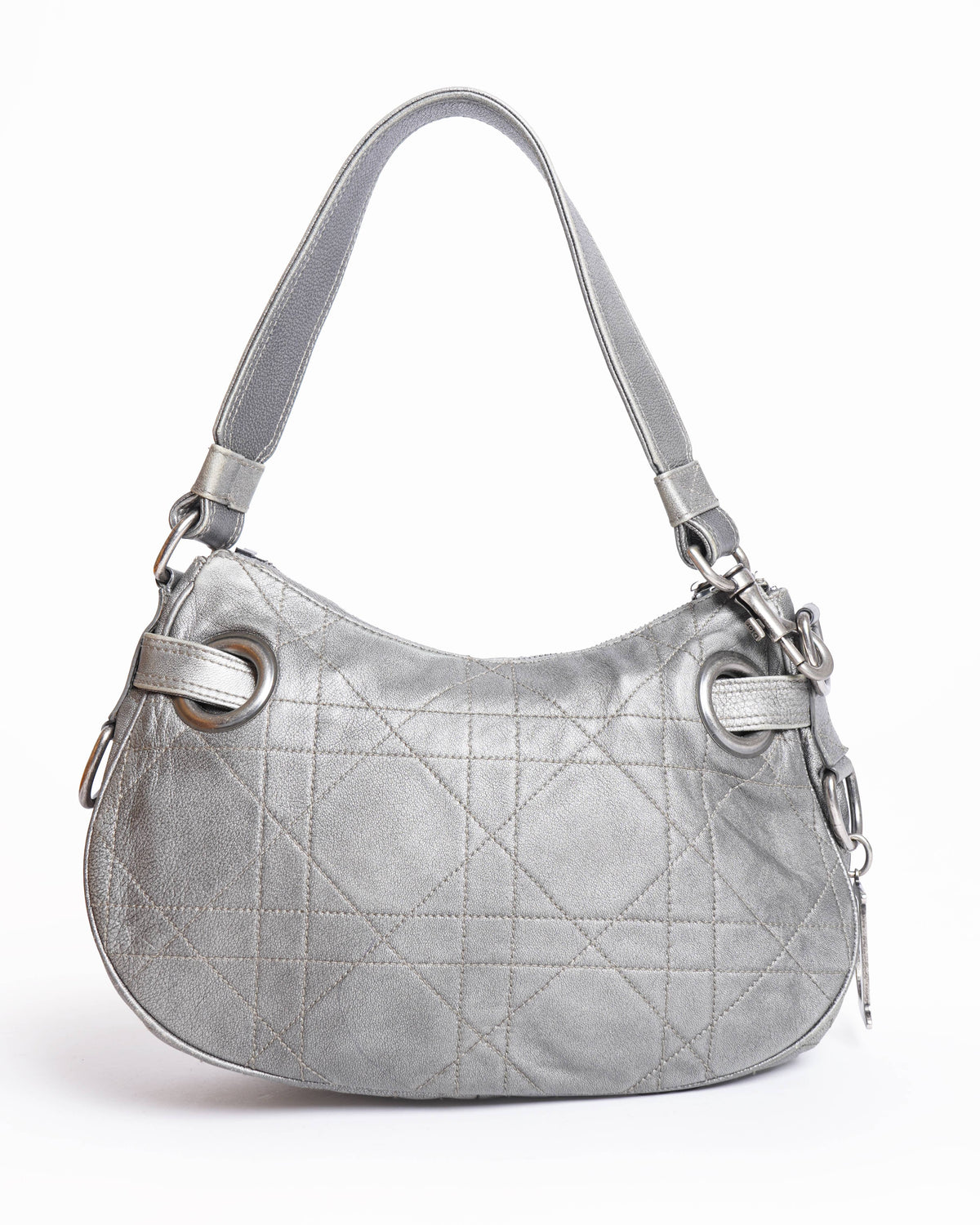 Vintage Christian Dior Cannage Leather Hobo Bag