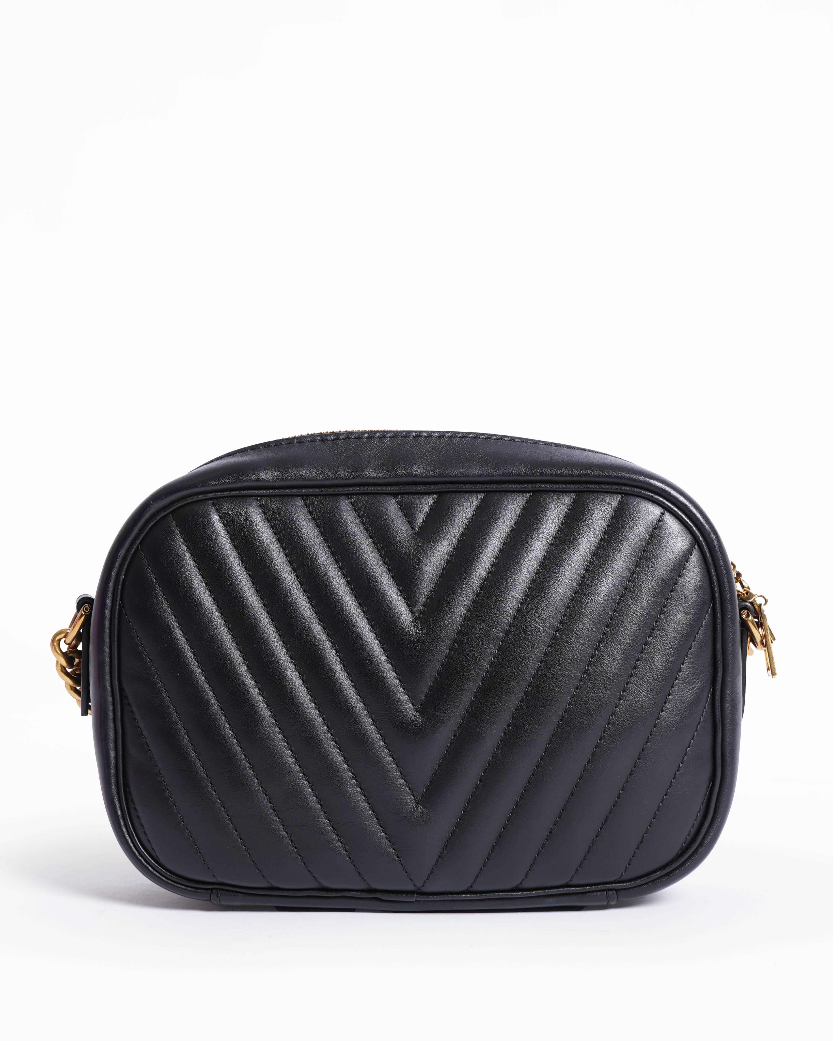 Louis Vuitton calfskin wave camera bag in black