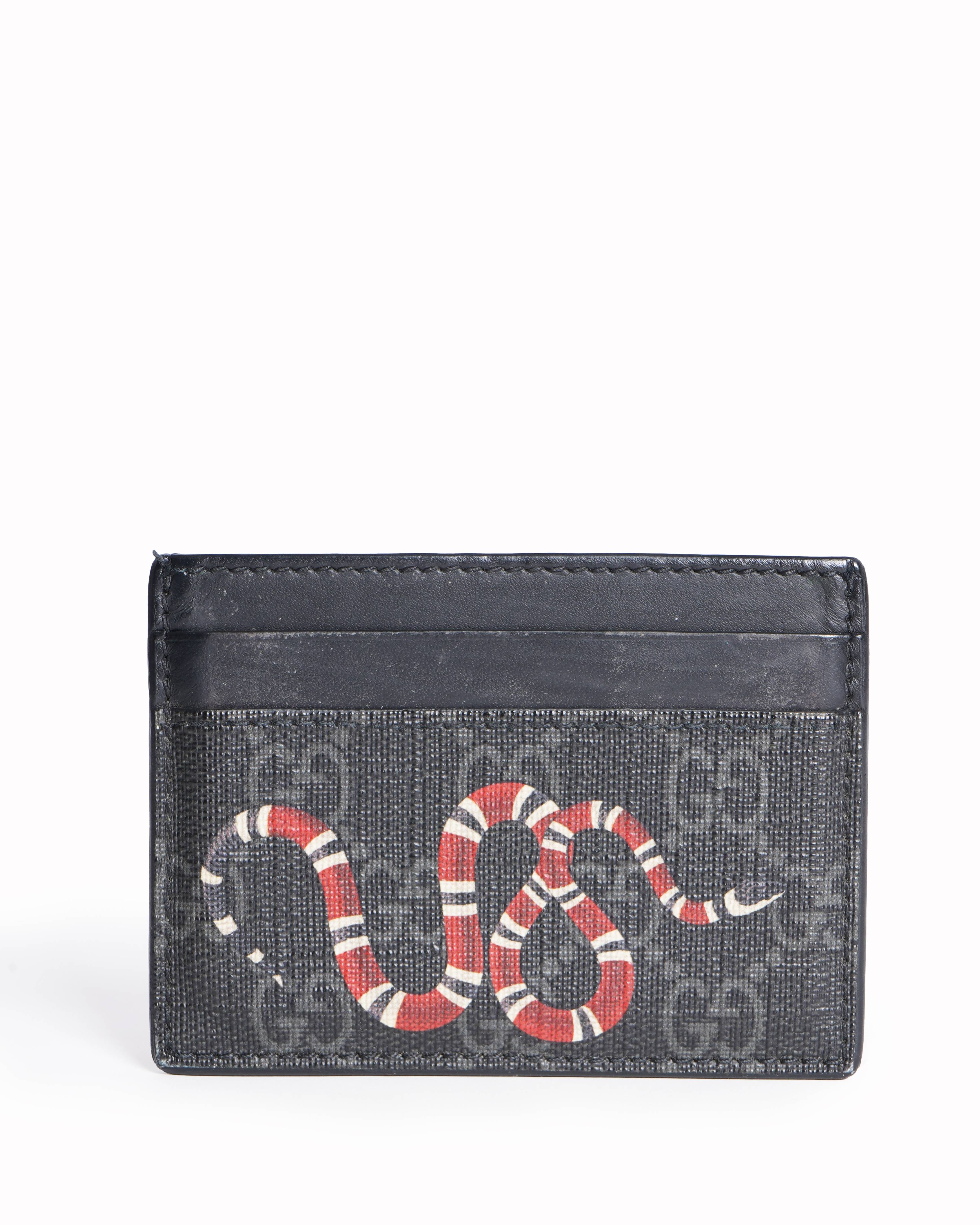 Gucci Kingsnake Print GG Supreme Card Case