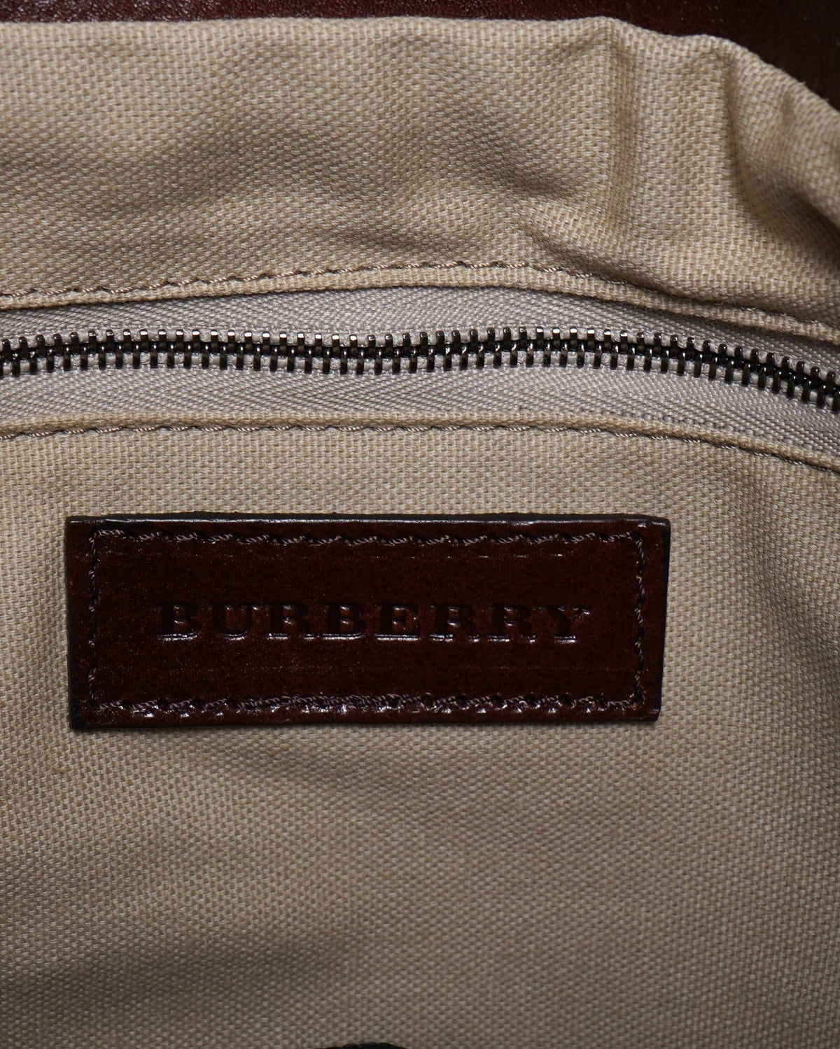 Burberry brown mega check canvas and leather lowry tote