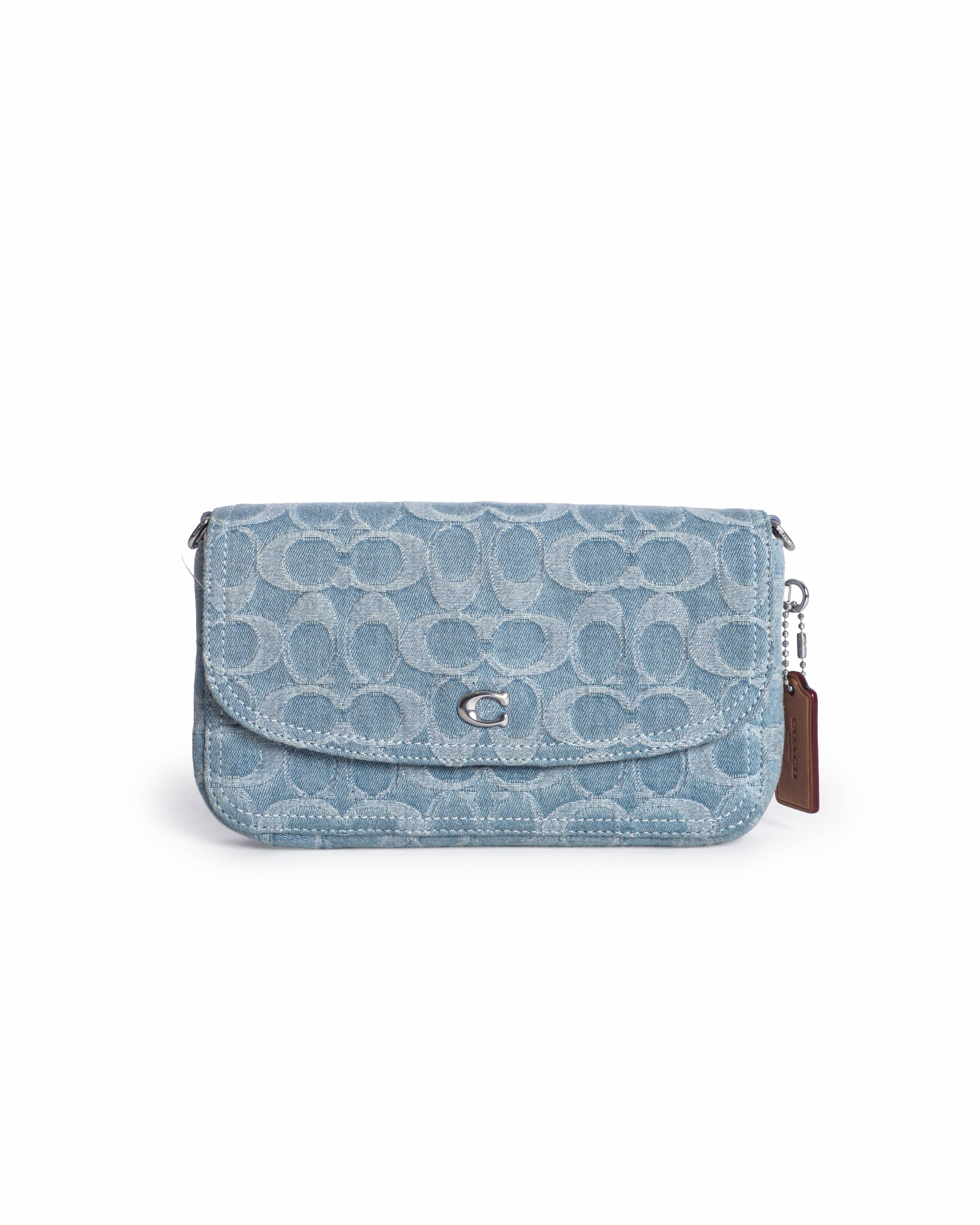 Coach Light Blue Signature Denim Hayden Crossbody Bag