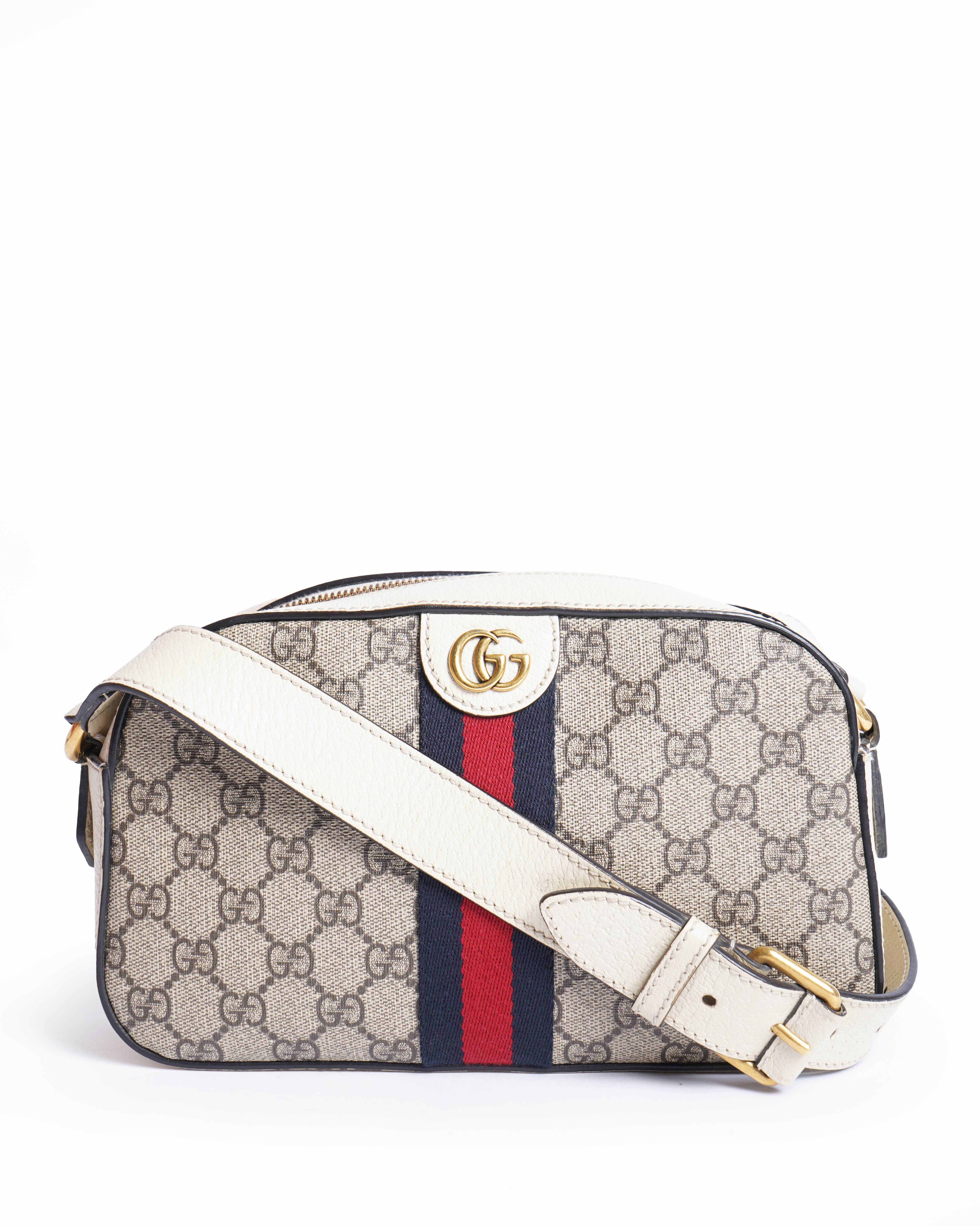 Gucci gg small supreme web ophidia camera crossbody bag
