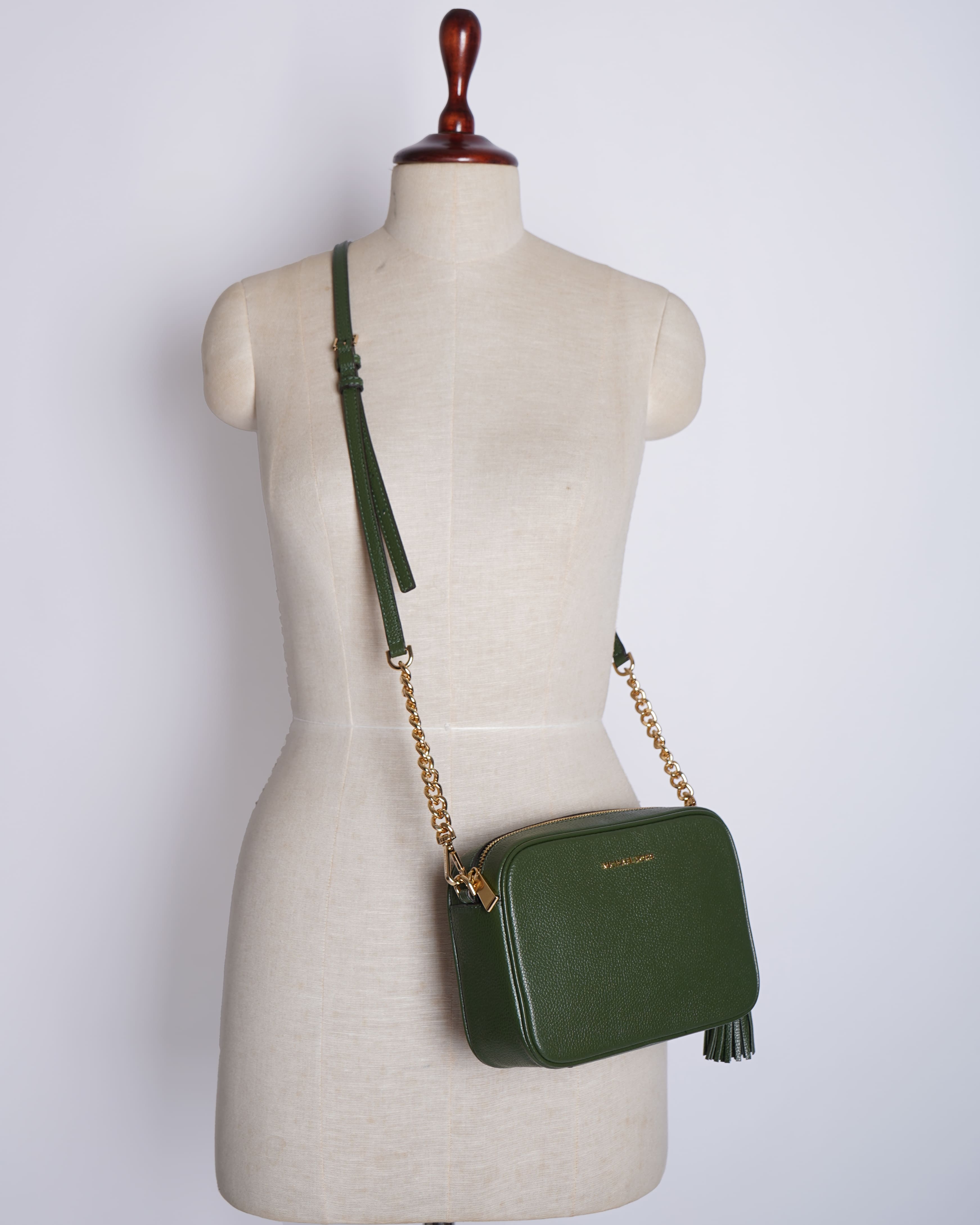 New Michael Kors Estelle Micro Pebbled Leather Crossbody