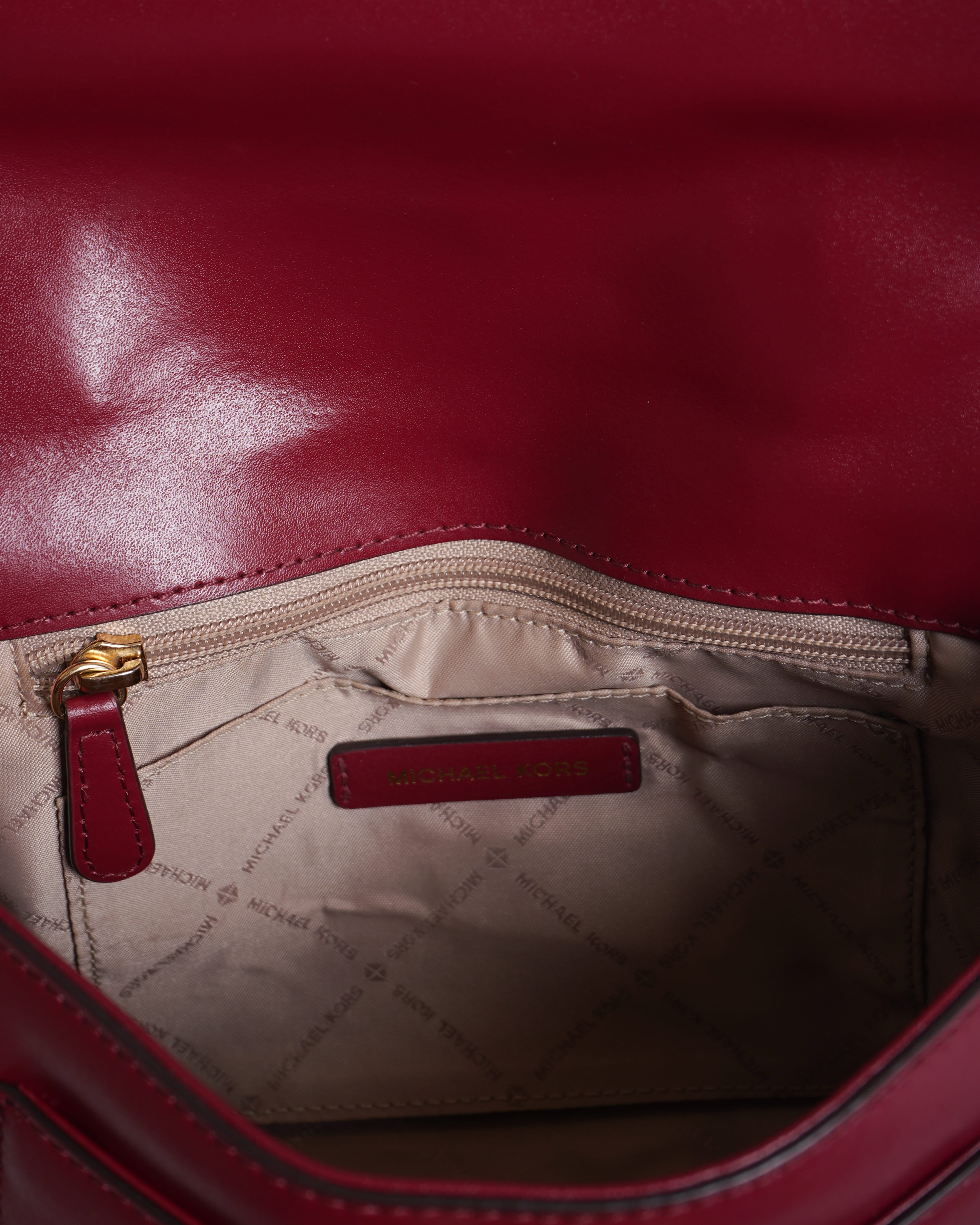 Michael Kors leather bag in maroon