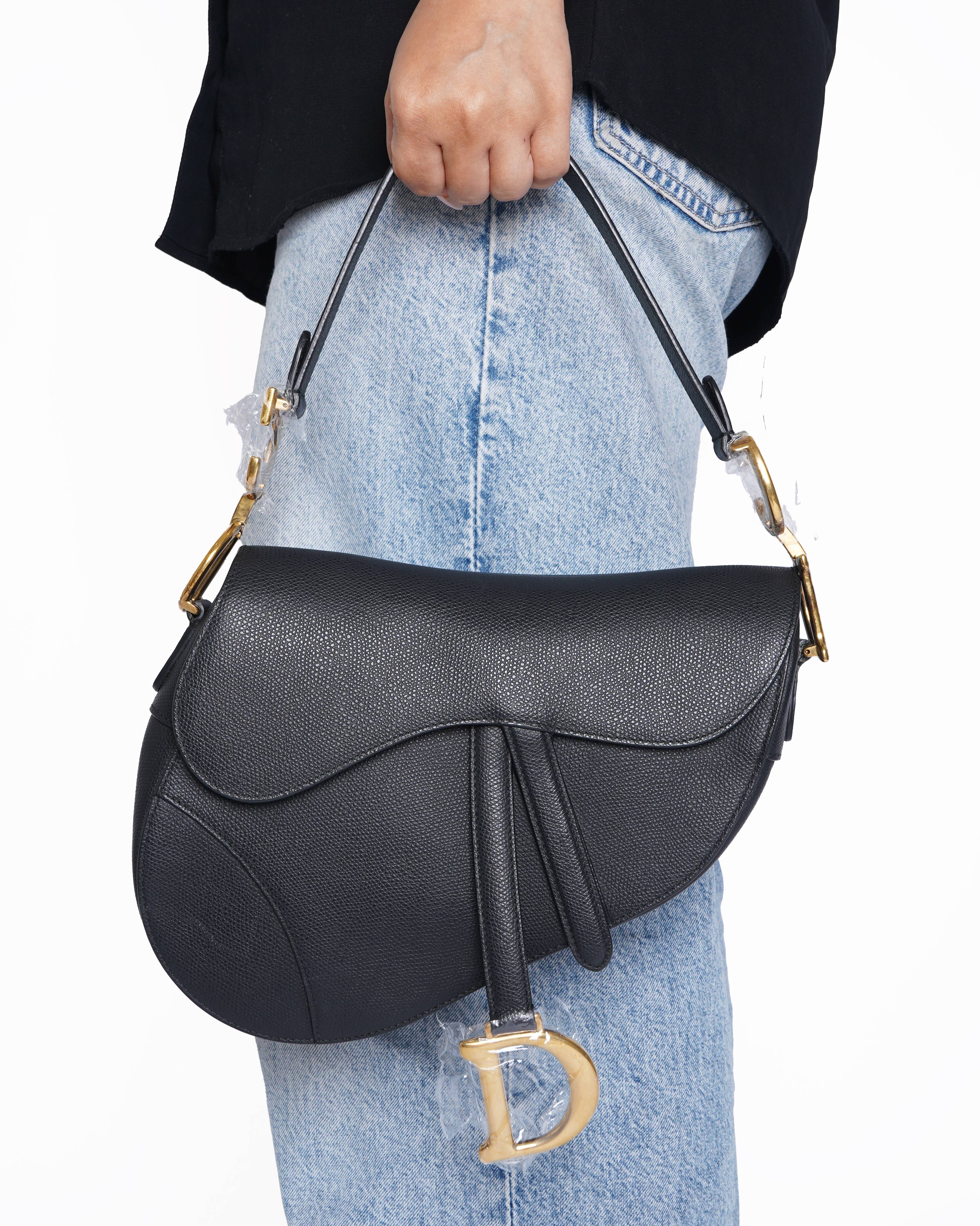 Christian Dior Saddle Bag In Black
