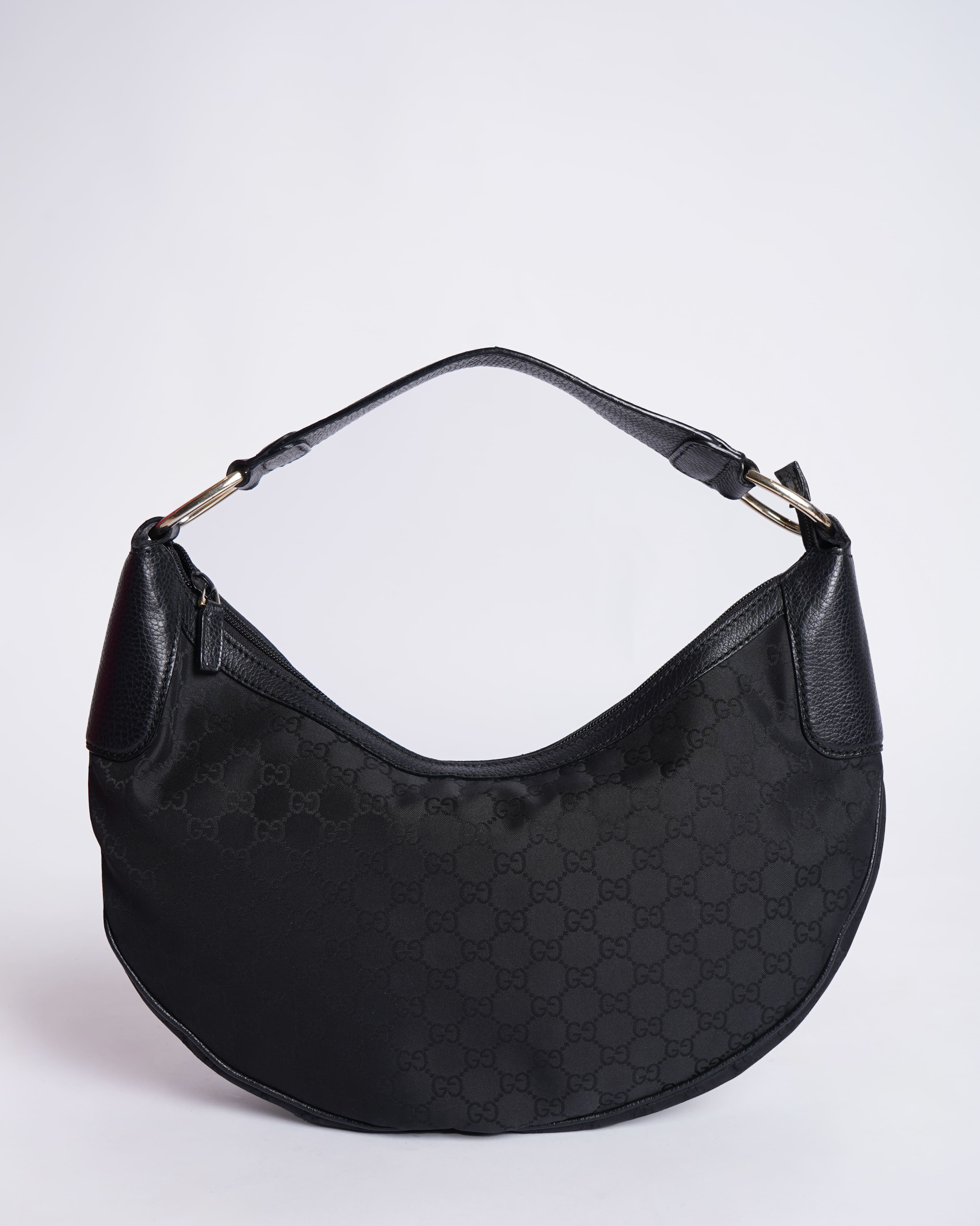 Gucci guccisima black canvas hobo bag