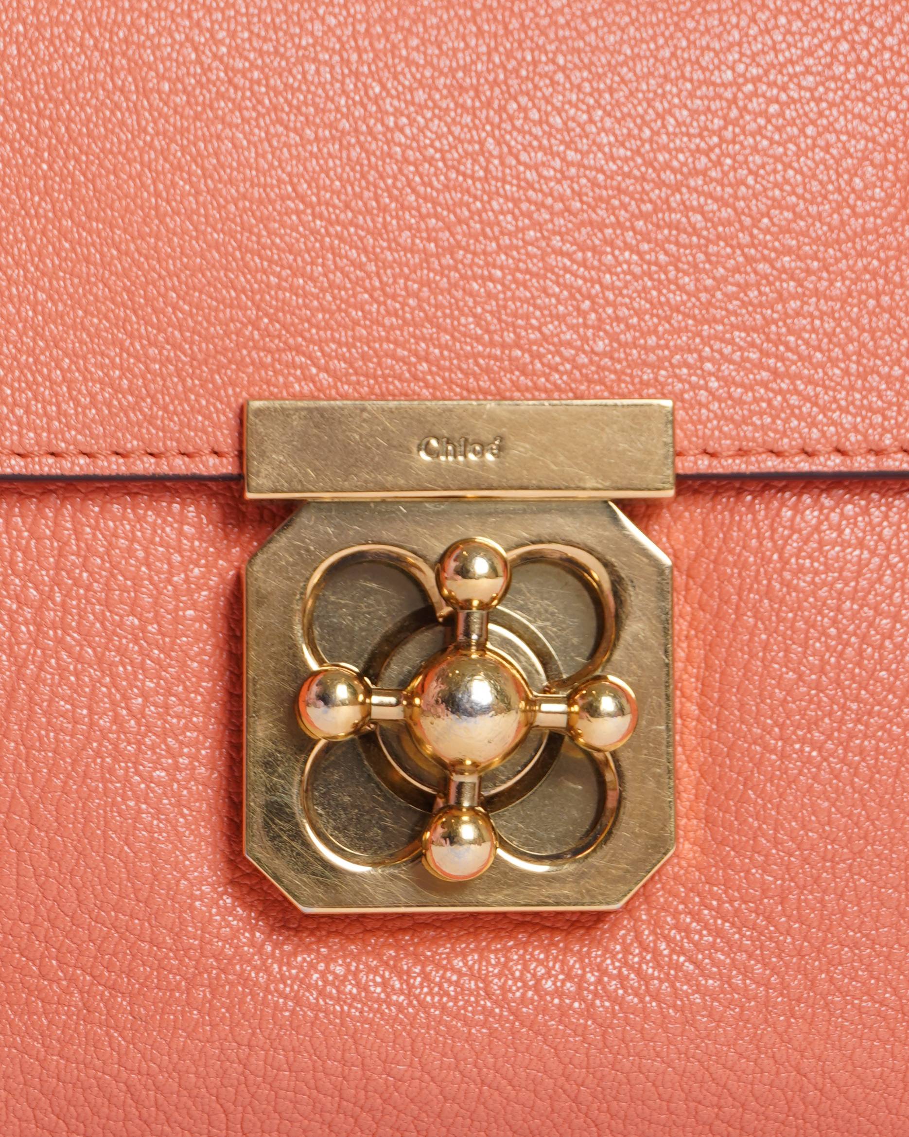 Chloé coral orange medium elsie shoulder bag