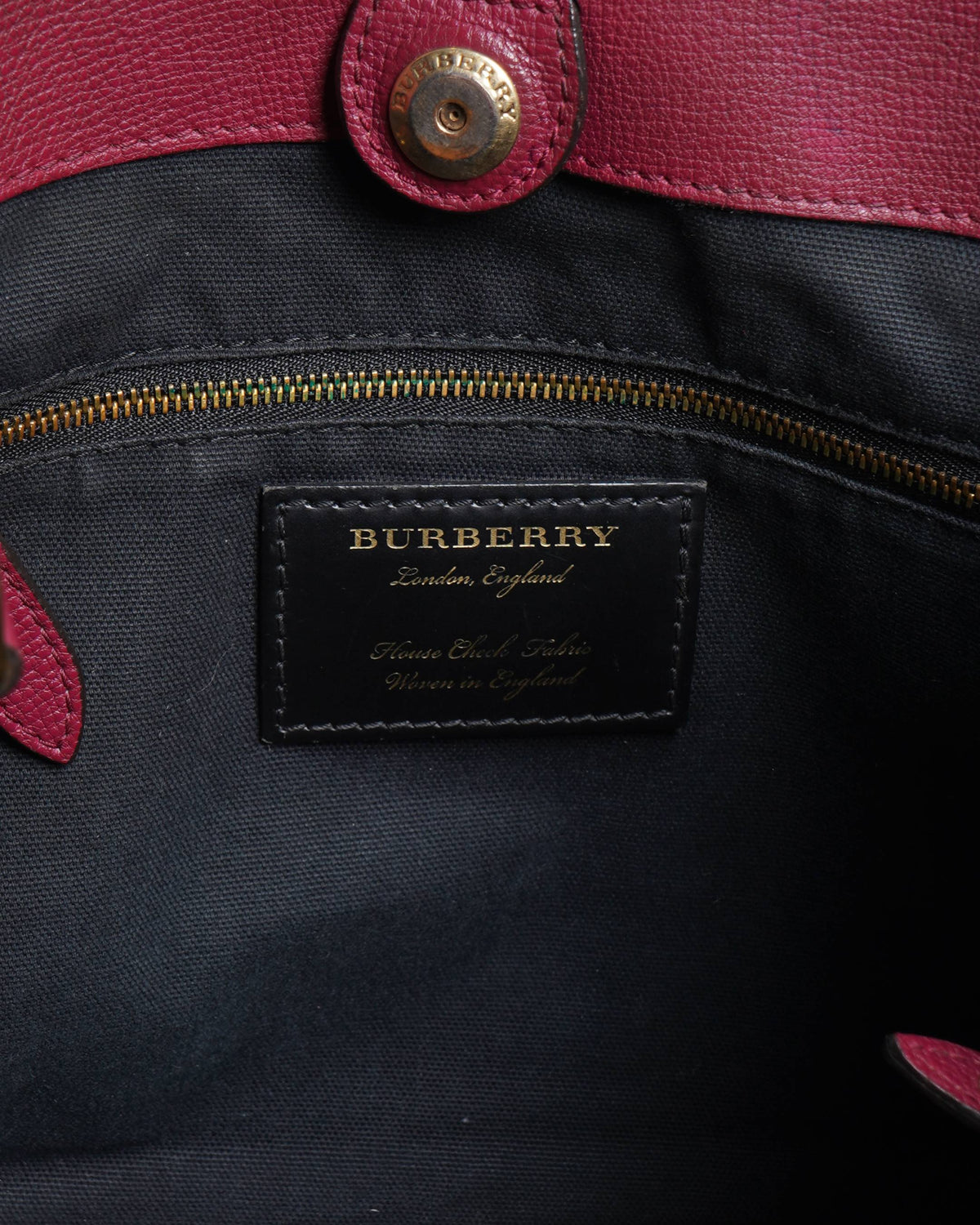 Burberry House Check Derby Leather Small Canterbury Tote Bag