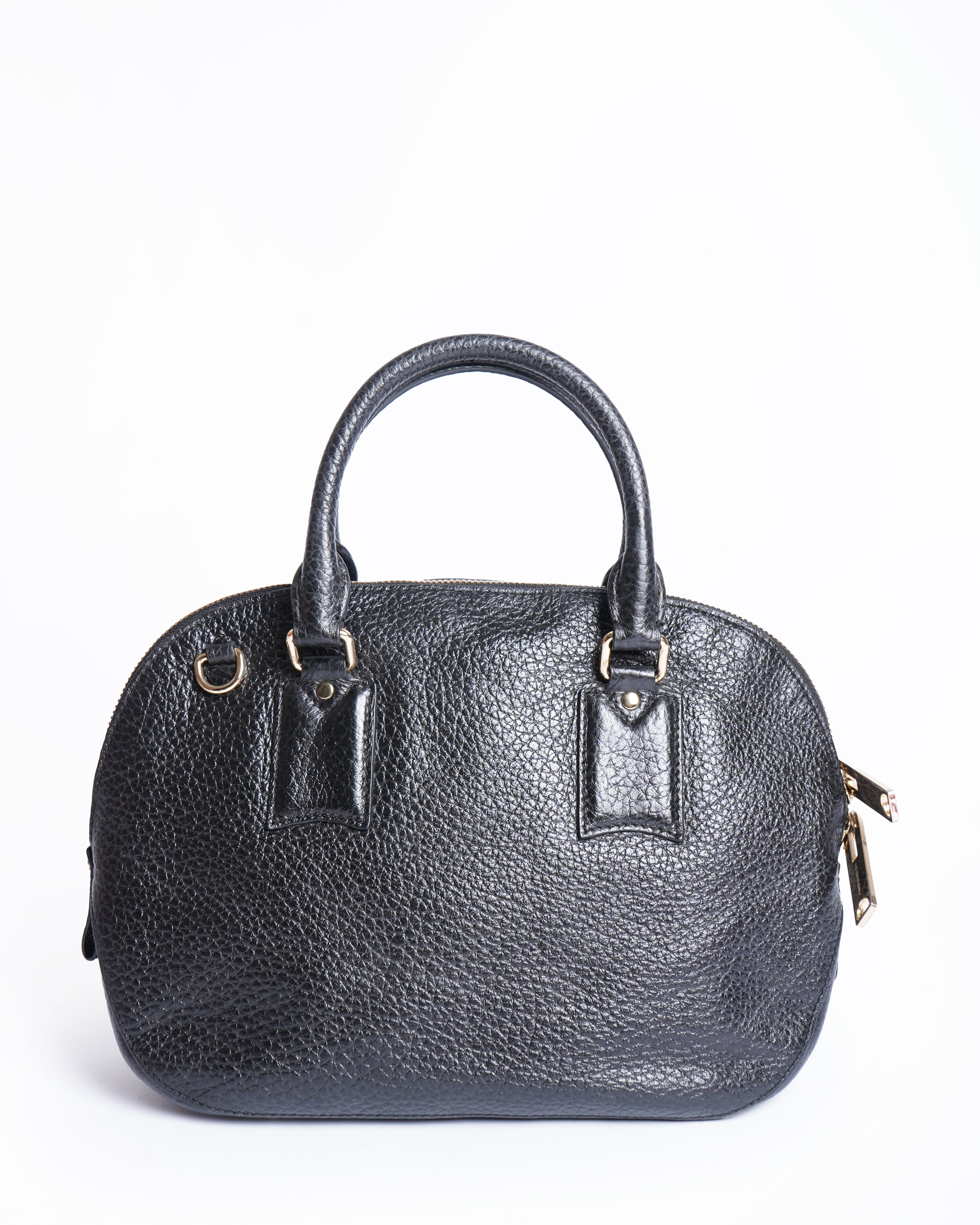 Burberry Pebbled Leather Orchard Top Handle Bag WIth Shoulder Strap