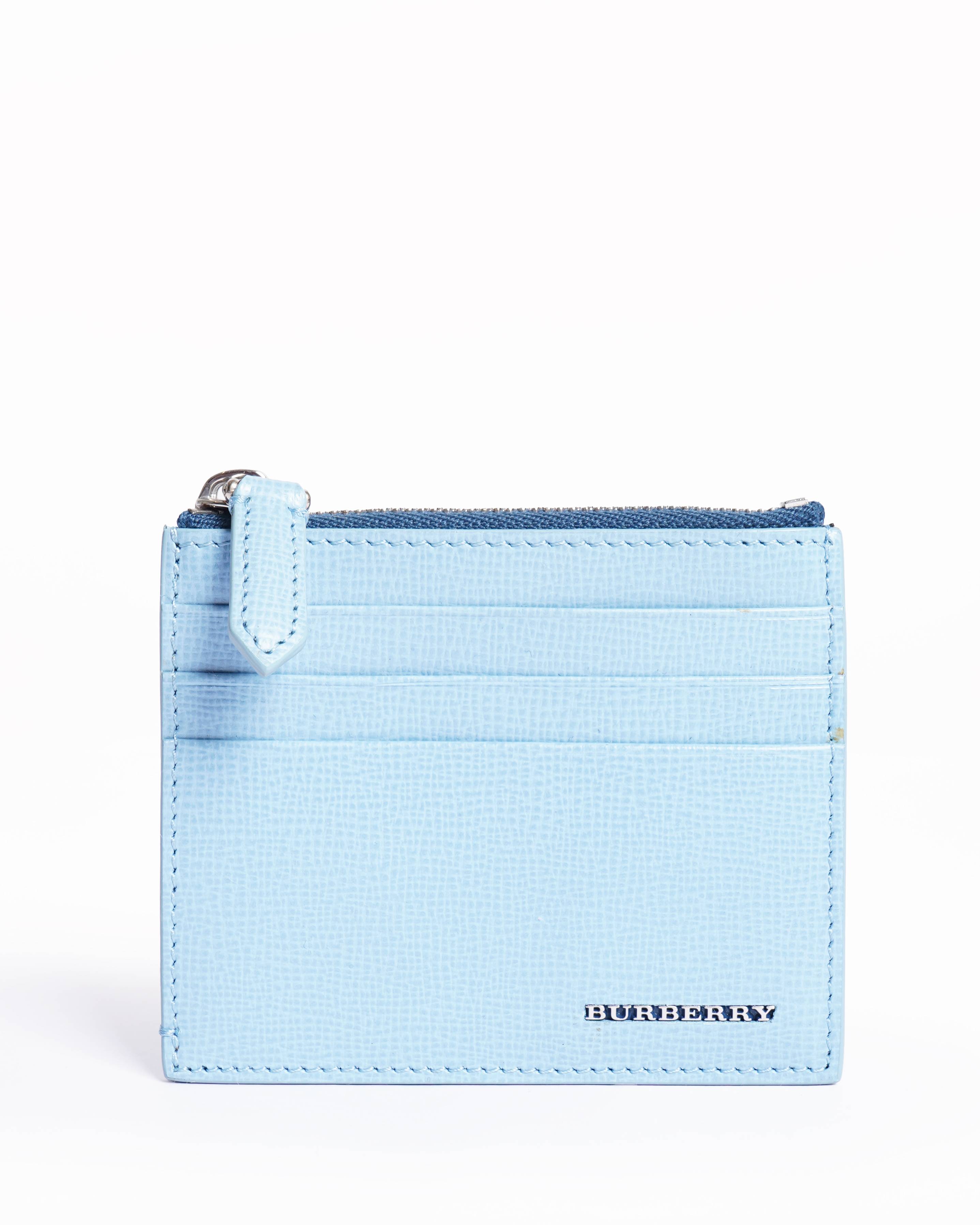 New Burberry ip card case in powder blue