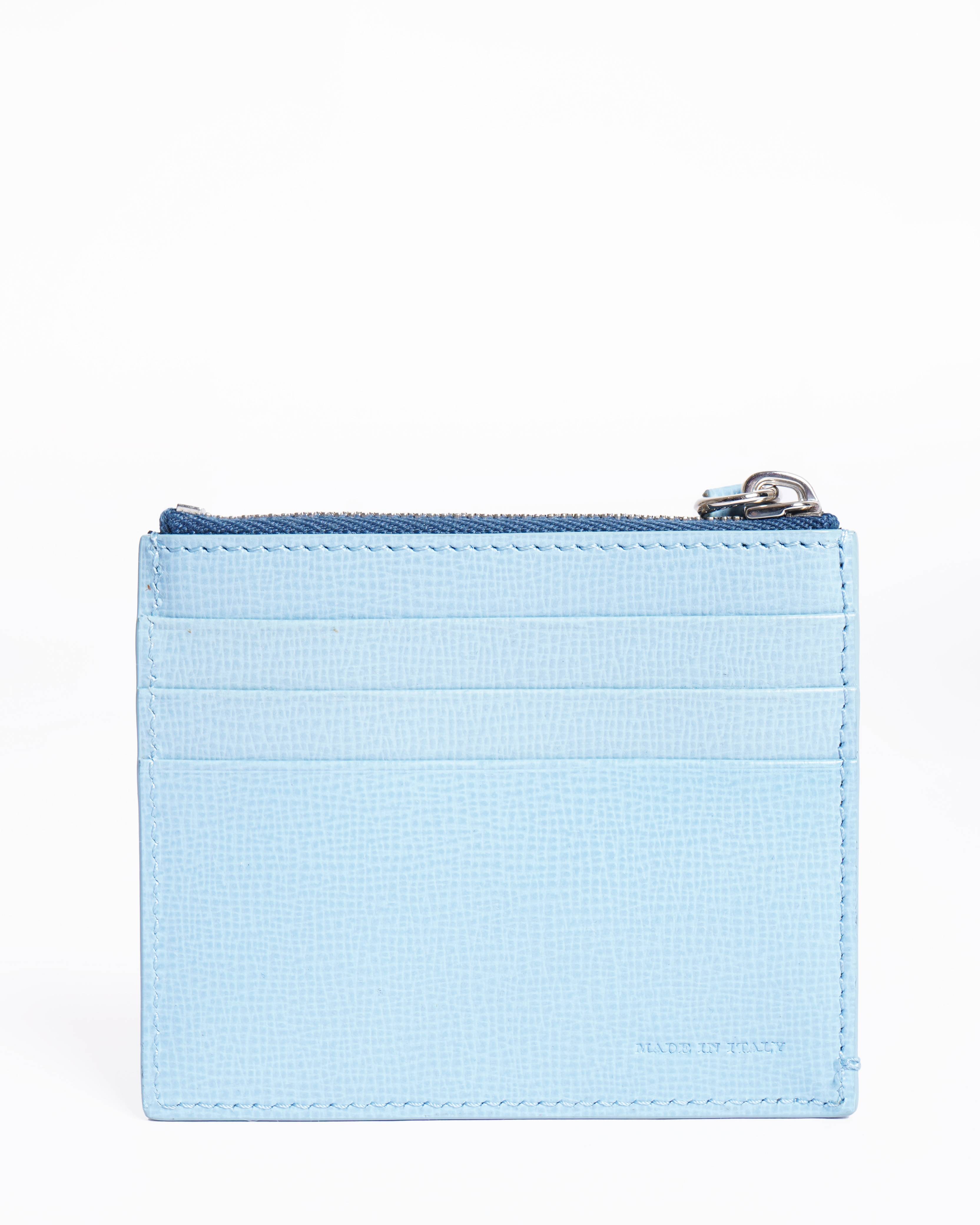 New Burberry ip card case in powder blue