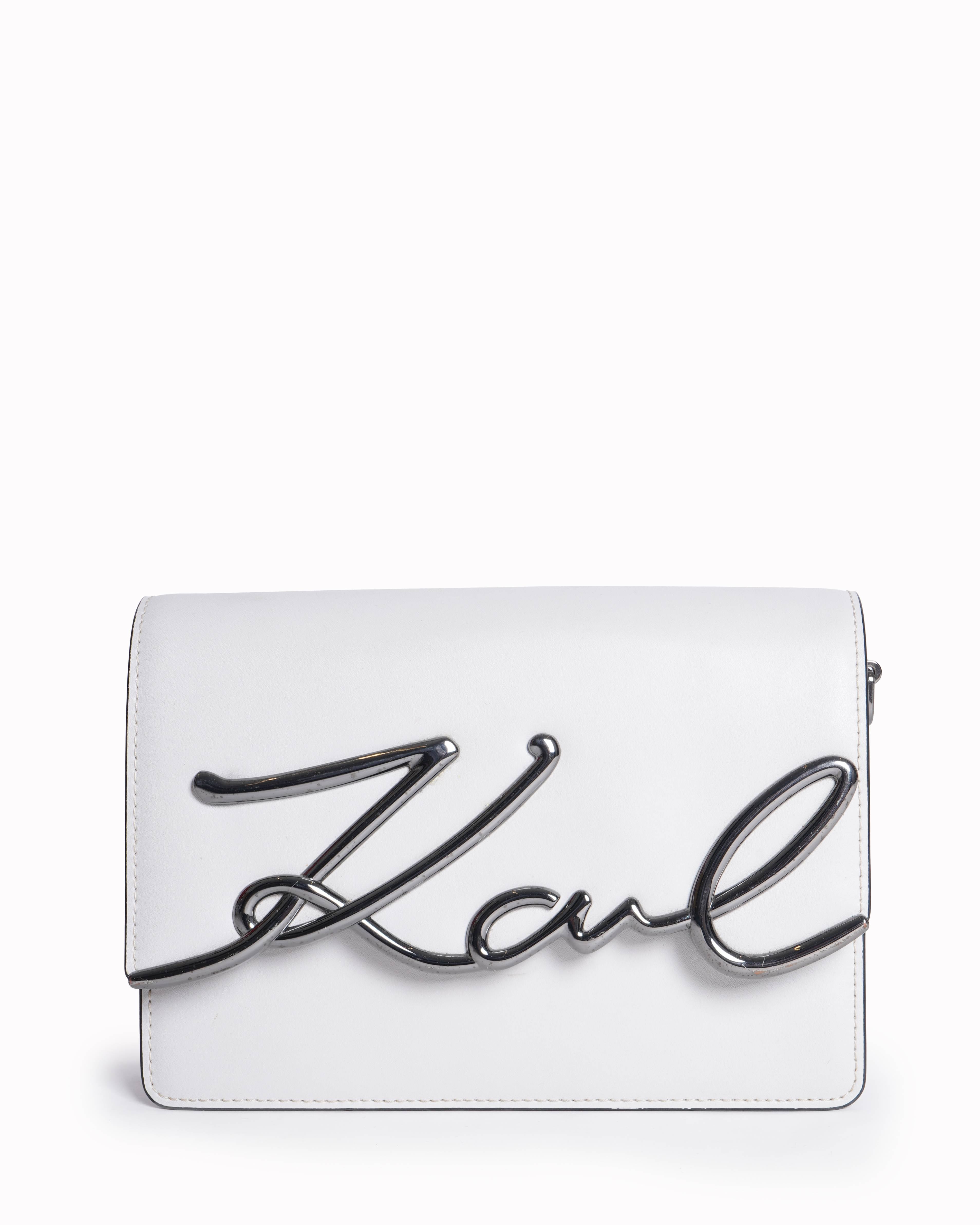 Karl Lagerfeld K/Signature Crossbody Bag in Beige