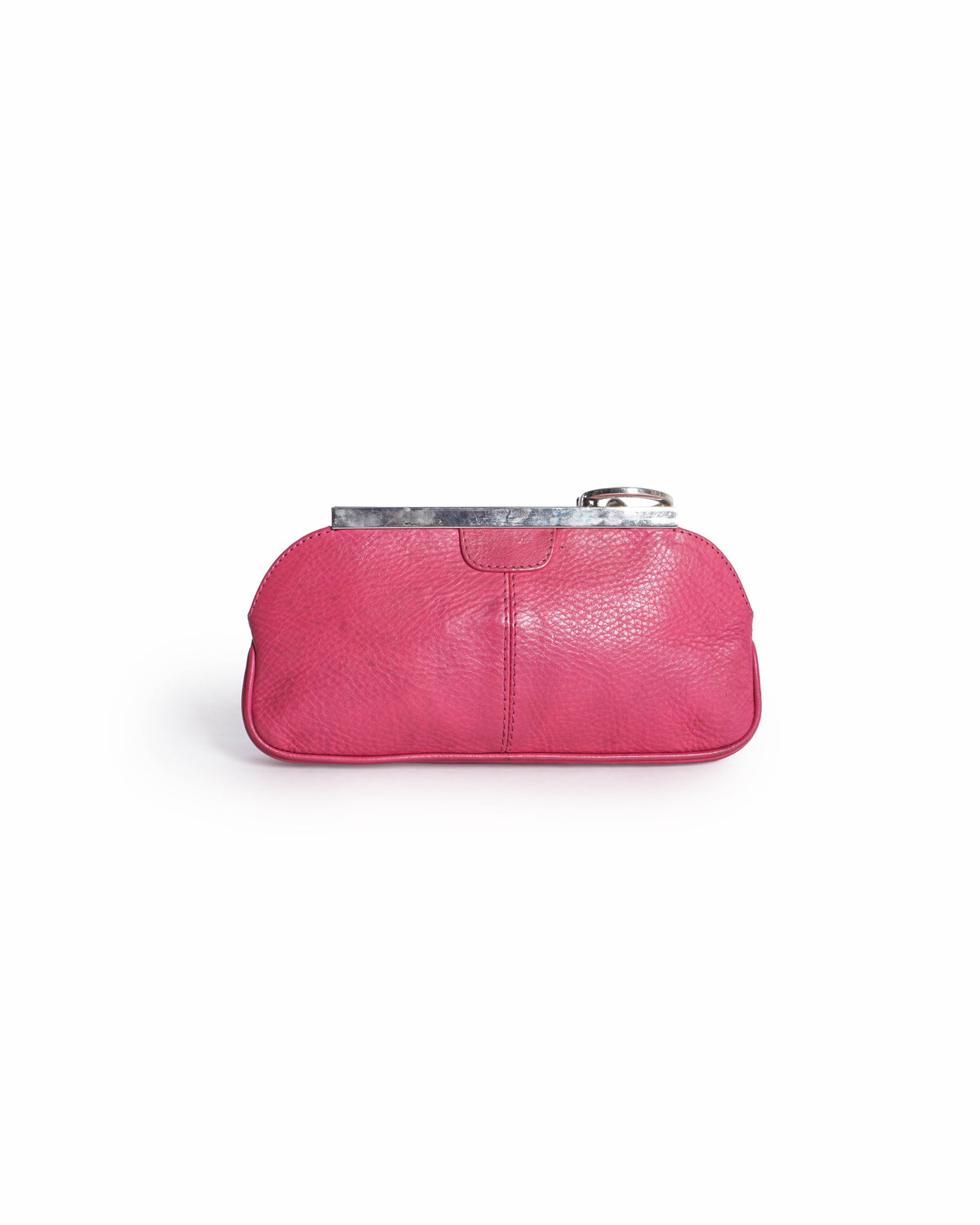 Dolce & Gabbana Pink Leather DG Logo Frame Clutch Bag