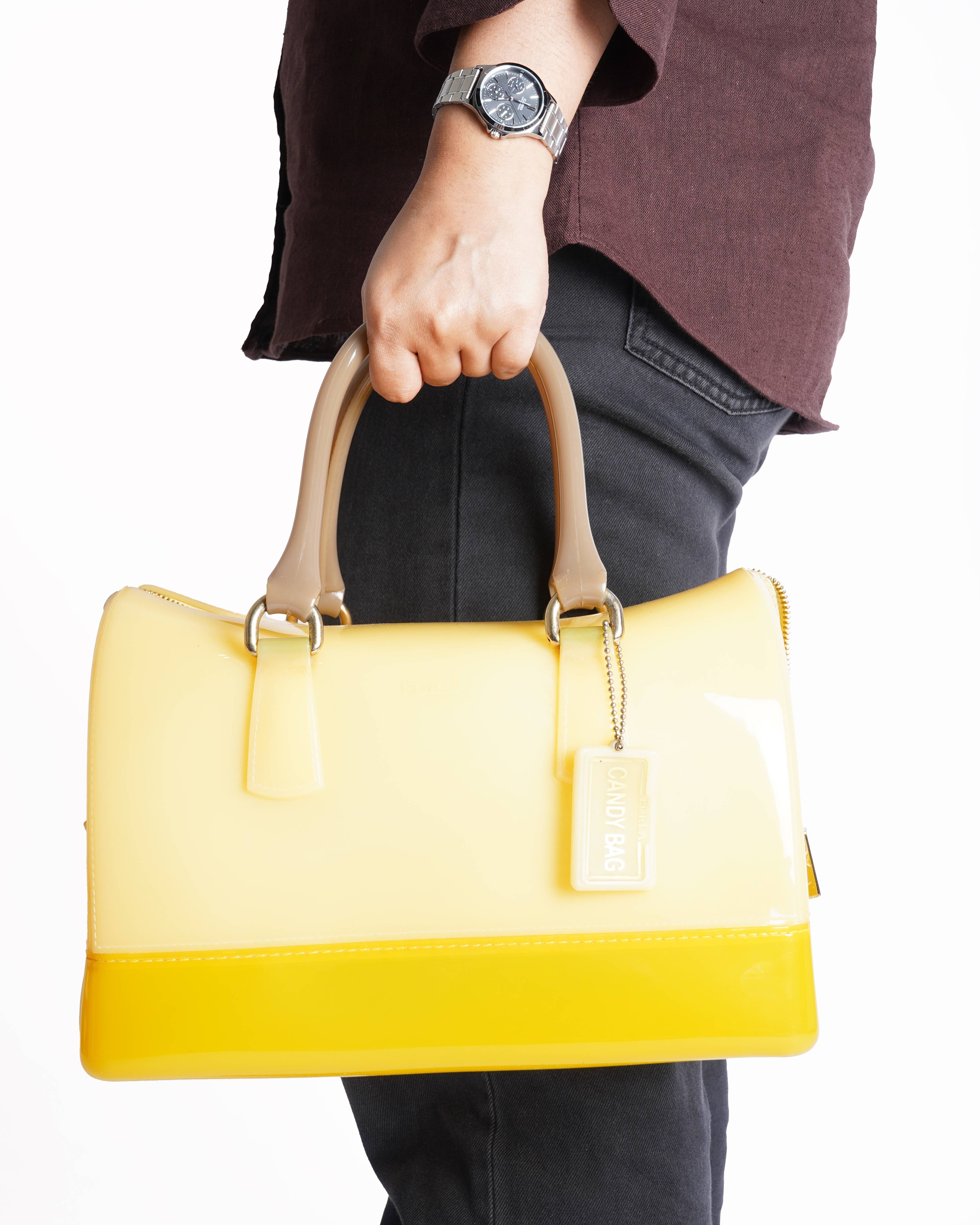 Furla Top Handle Candy Bag In Yellow